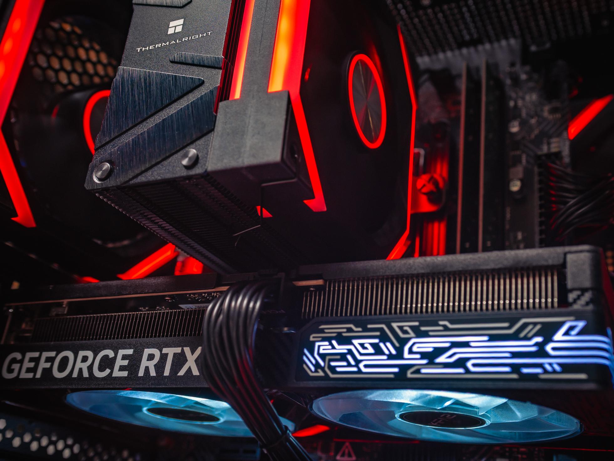 Игровой компьютер в корпусе Ginzzu V120 Black на базе процессора Intel core i5 -13400F и видеокартой RTX 4060 Ti в Custom shop