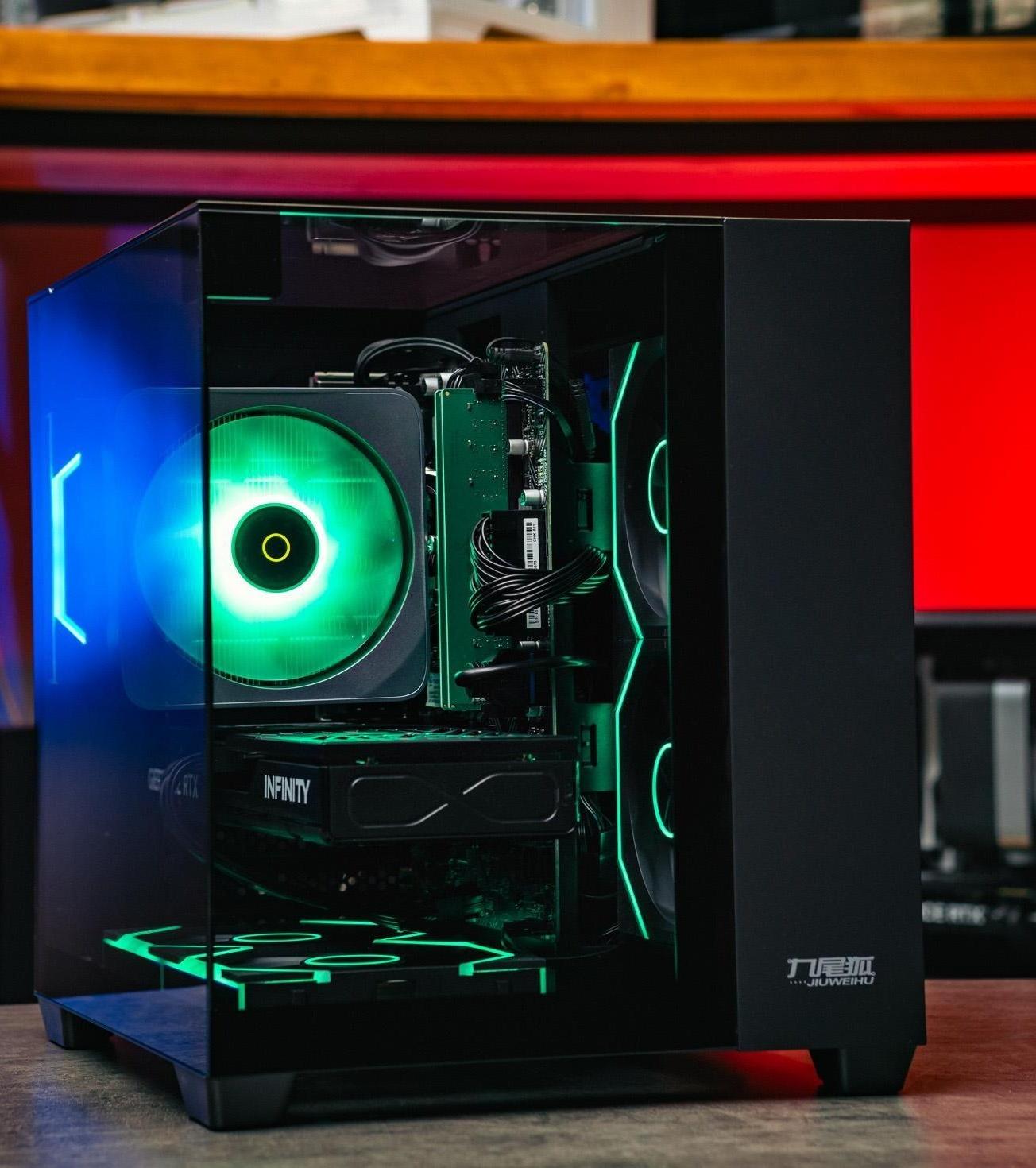 Игровой компьютер в корпусе Ginzzu Black на базе процессора Intel core i5 -14400F и видеокартой RTX 4060 Ti в Custom shop