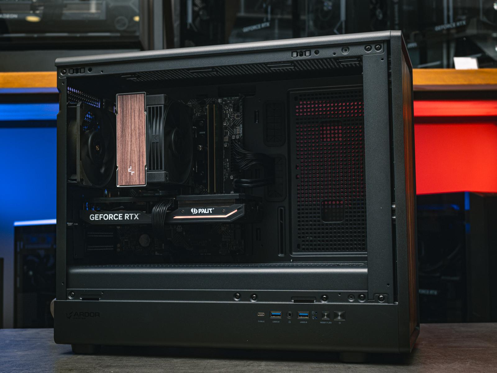 Игровой компьютер в корпусе Ginzzu V120 Black на базе процессора Intel core i5 -13400F и видеокартой RTX 4060 Ti в Custom shop