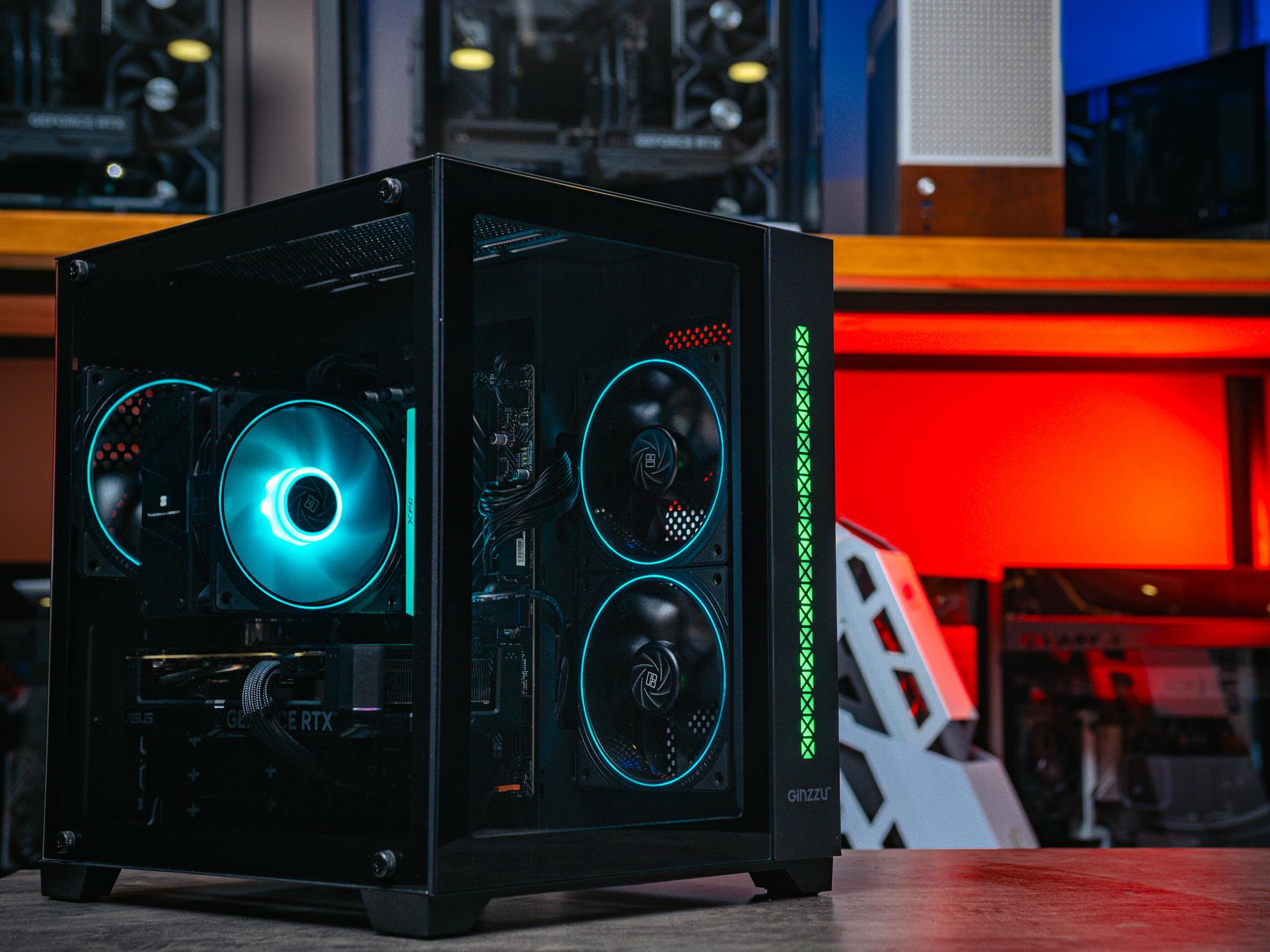 Игровой компьютер в корпусе Ginzzu V120 Black на базе процессора Intel core i5 -13400F и видеокартой RTX 4060 Ti в Custom shop