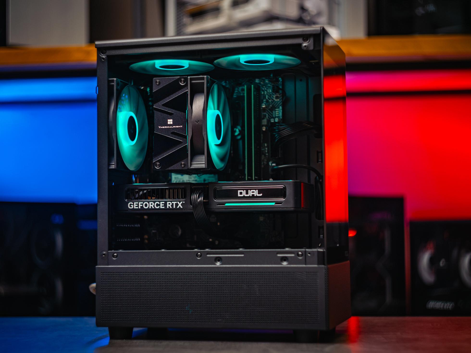 Игровой компьютер в корпусе Ginzzu V120 Black на базе процессора Intel core i5 -13400F и видеокартой RTX 4060 Ti в Custom shop