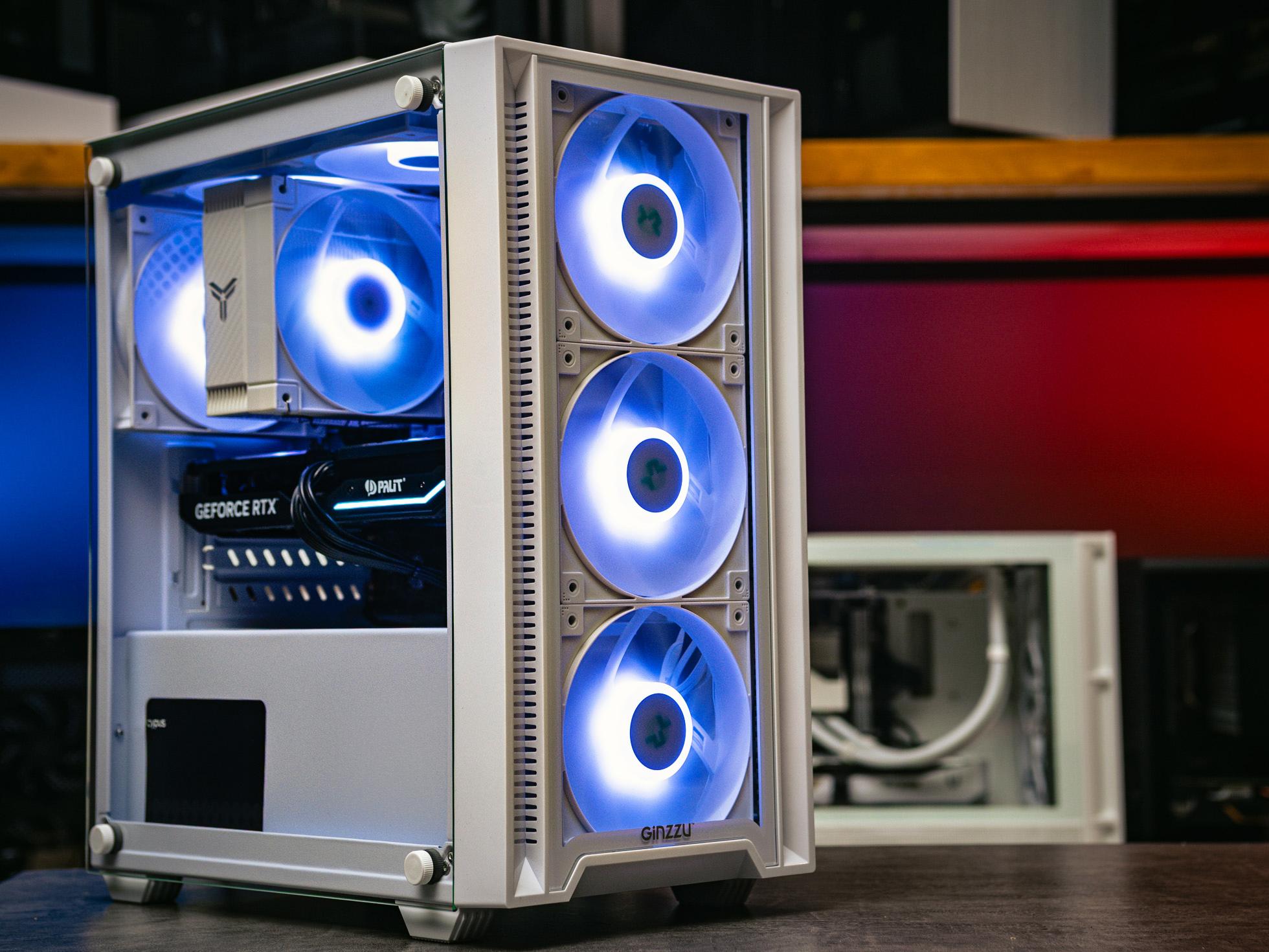 Игровой компьютер SNOW в корпусе Ginzzu CL520 White  на Intel core i5 12400F и RTX 4060