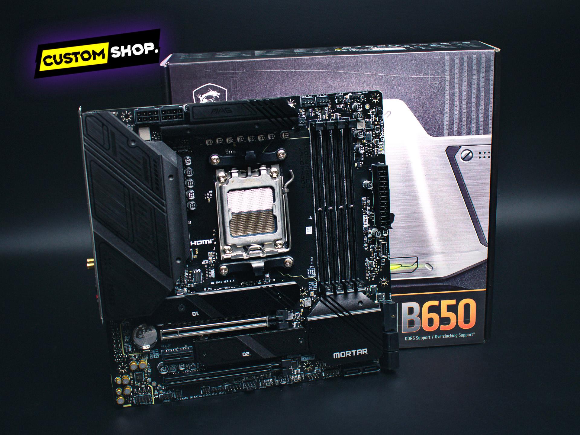 MSI MAG B650 Mortar (mATX) — игровая плата на AMD B650: AM5, DDR5, PCIe 4.0, 2x M.2, 2.5G LAN, аудио ALC897, ARGB-подсветка и усиленное охлаждение VRM