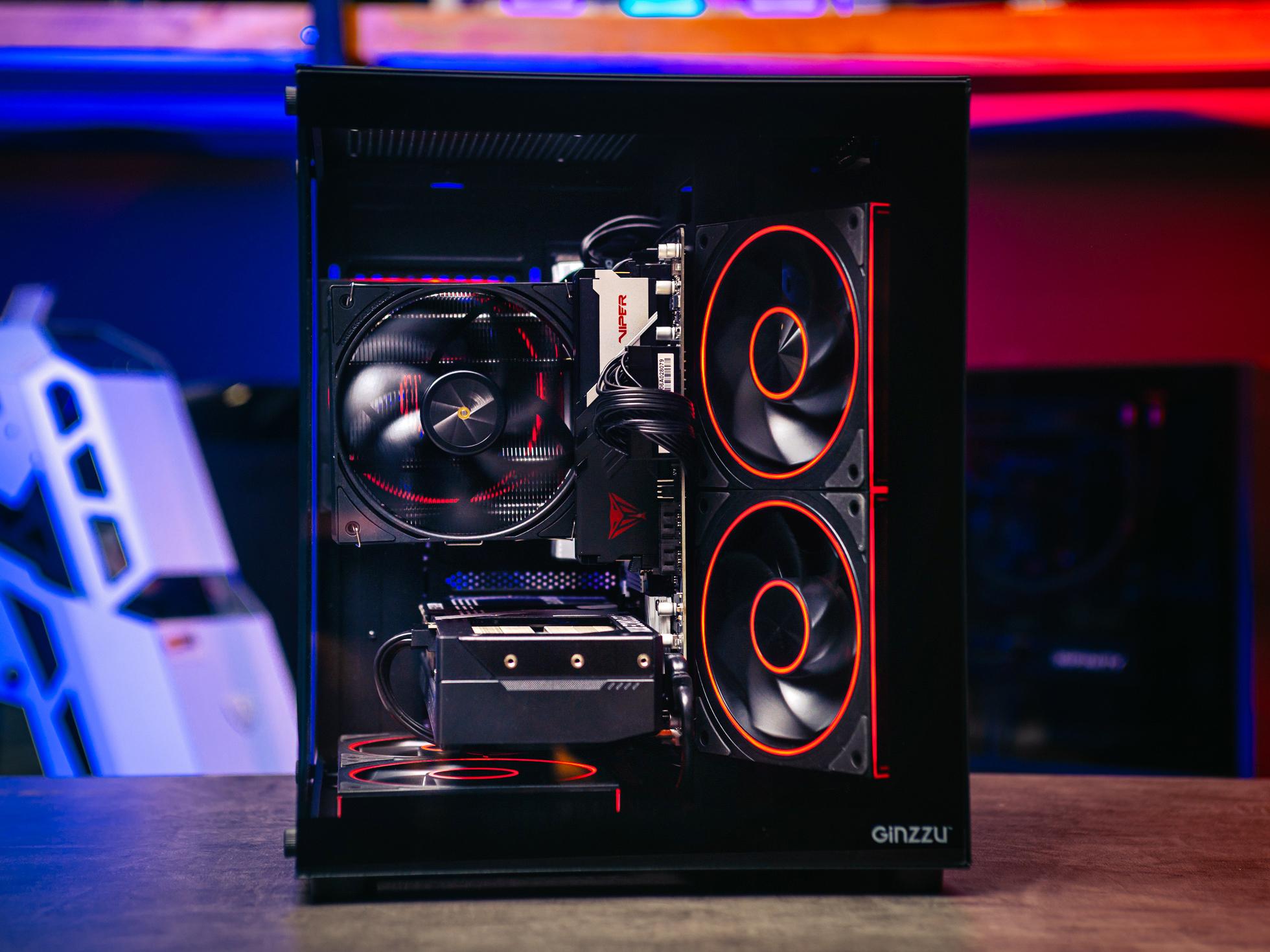 Мощный игровой компьютер в корпусе AOC CG389 Black  на базе процессора Ryzen 5 7500F + RTX 5070