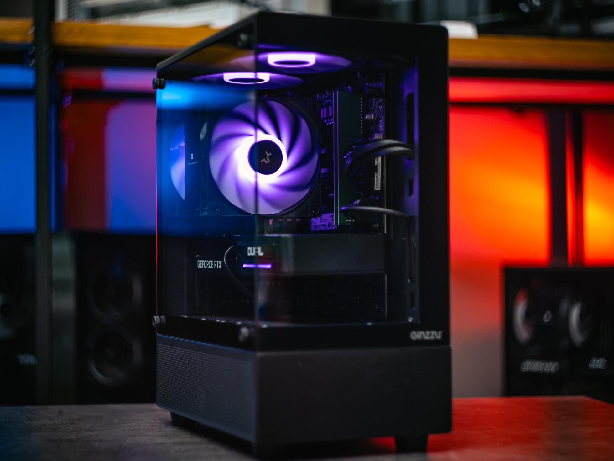 Игровой компьютер в корпусе Ginzzu V120 Black на базе процессора Intel core i5 -13400F и видеокартой RTX 4060 Ti в Custom shop