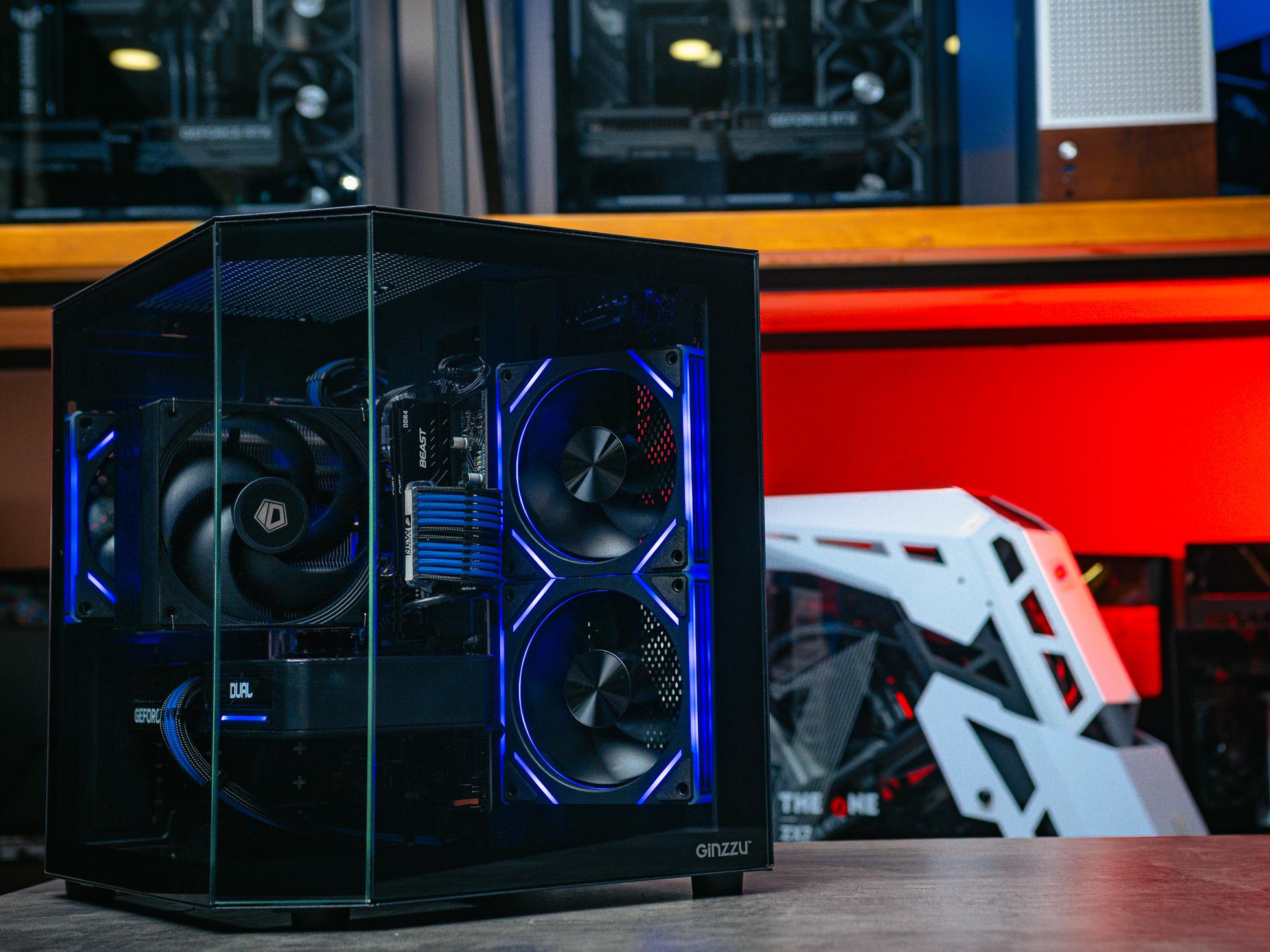 Игровой пк в корпусе Ginzzu v100 на базе процессора Intel Core i5 14400F + RTX 5060 