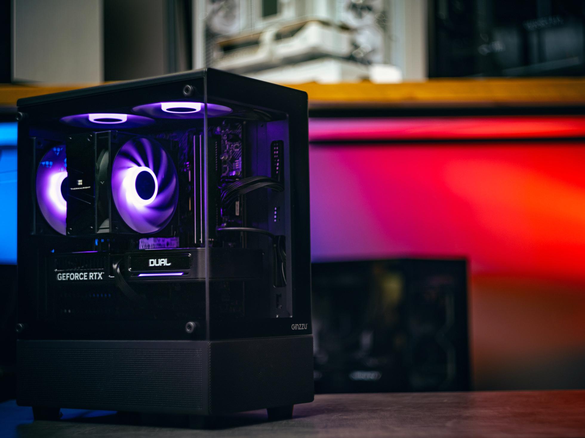 Игровой компьютер в корпусе Ginzzu V120 Black на базе процессора Intel core i5 -13400F и видеокартой RTX 4060 Ti в Custom shop