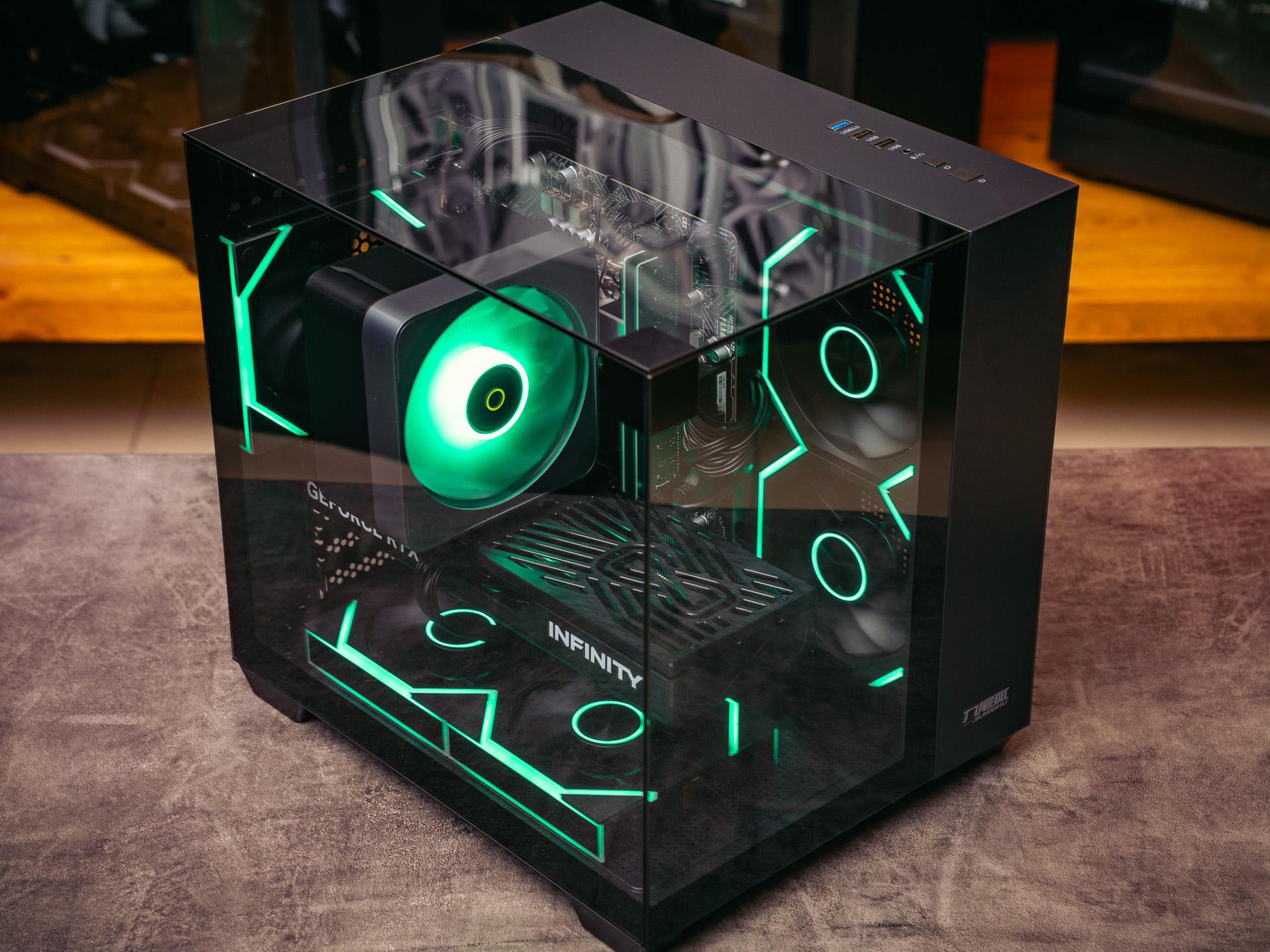 Игровой компьютер в корпусе Ginzzu V120 Black на базе процессора Intel core i5 -13400F и видеокартой RTX 4060 Ti в Custom shop