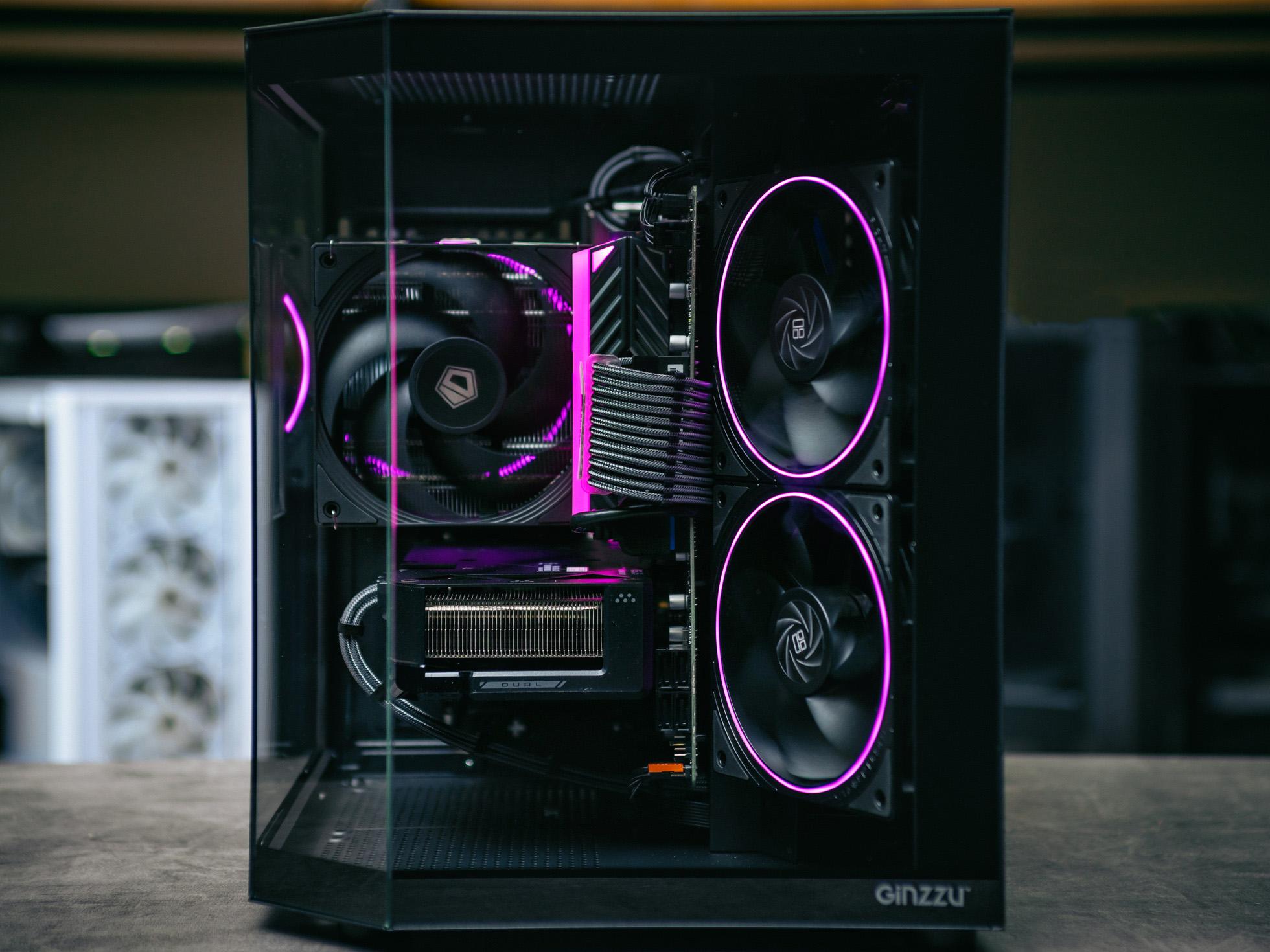 Игровой компьютер в корпусе Ginzzu V120 Black на базе процессора Intel core i5 -13400F и видеокартой RTX 4060 Ti в Custom shop