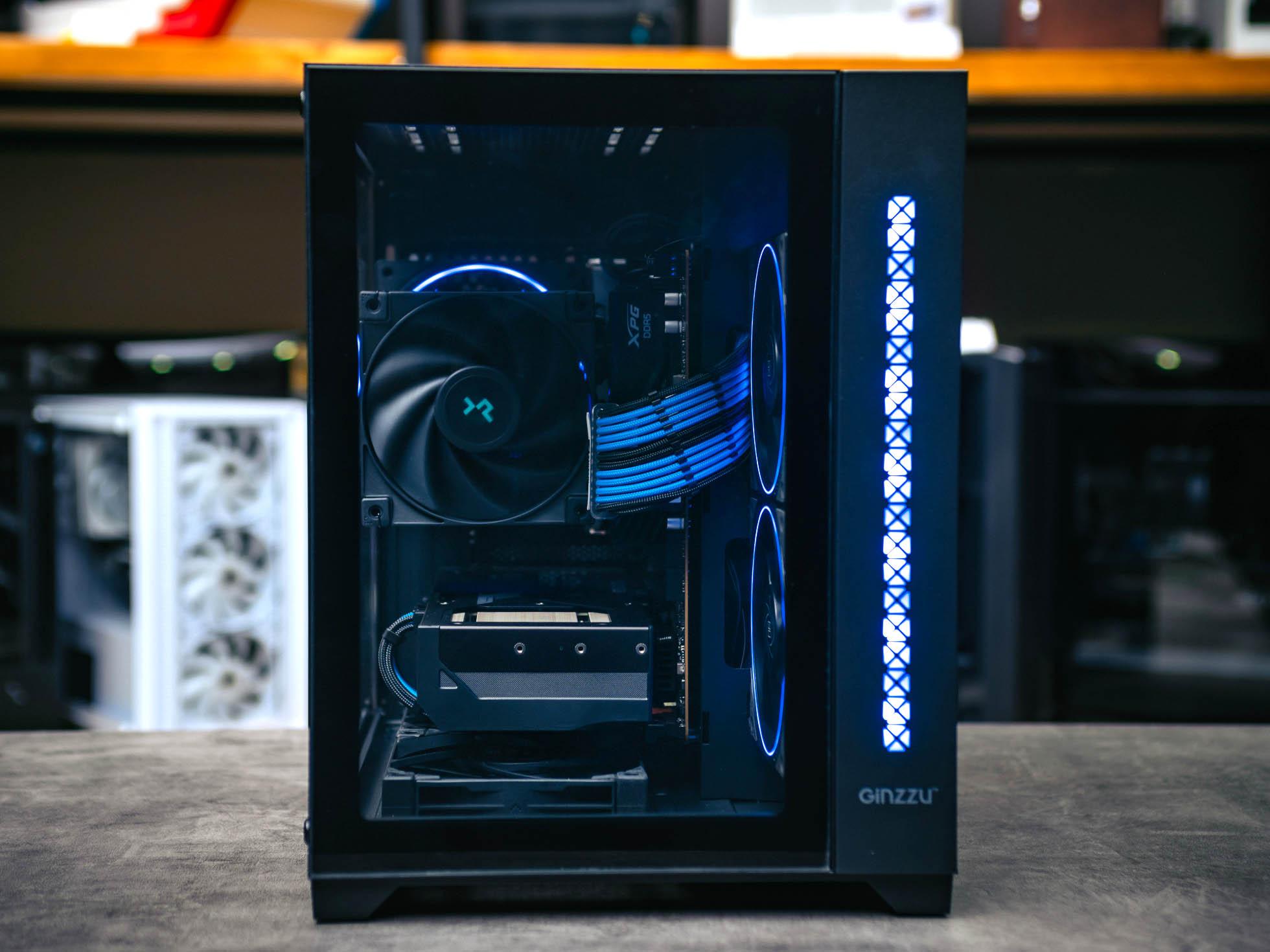 Мощный игровой компьютер в корпусе Geometric Future Model 5 Black/Yellow с процессором Intel Core i9-13900K и видеокартой NVIDIA GeForce RTX 4080 в Custom Shop