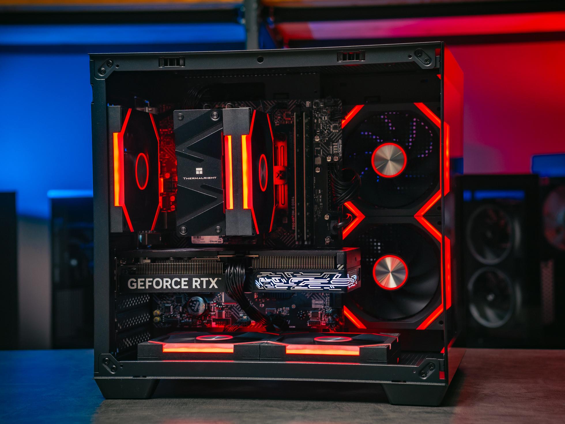 Игровой компьютер в корпусе Ginzzu Black на базе процессора Intel core i5 -14400F и видеокартой RTX 4060 Ti в Custom shop