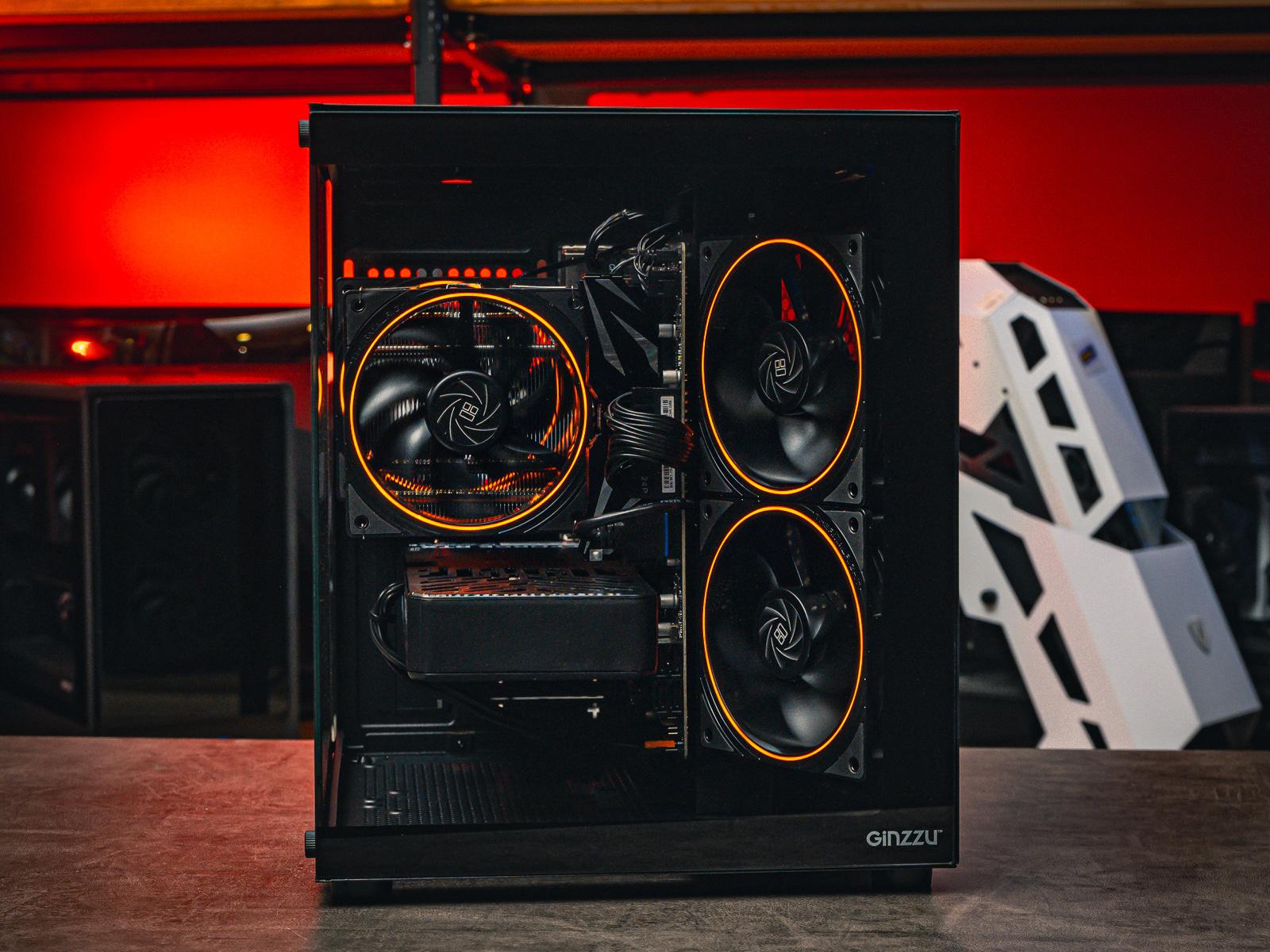 Игровой пк в корпусе Ginzzu v100 на базе процессора Intel Core i5 14400F + RTX 5060 