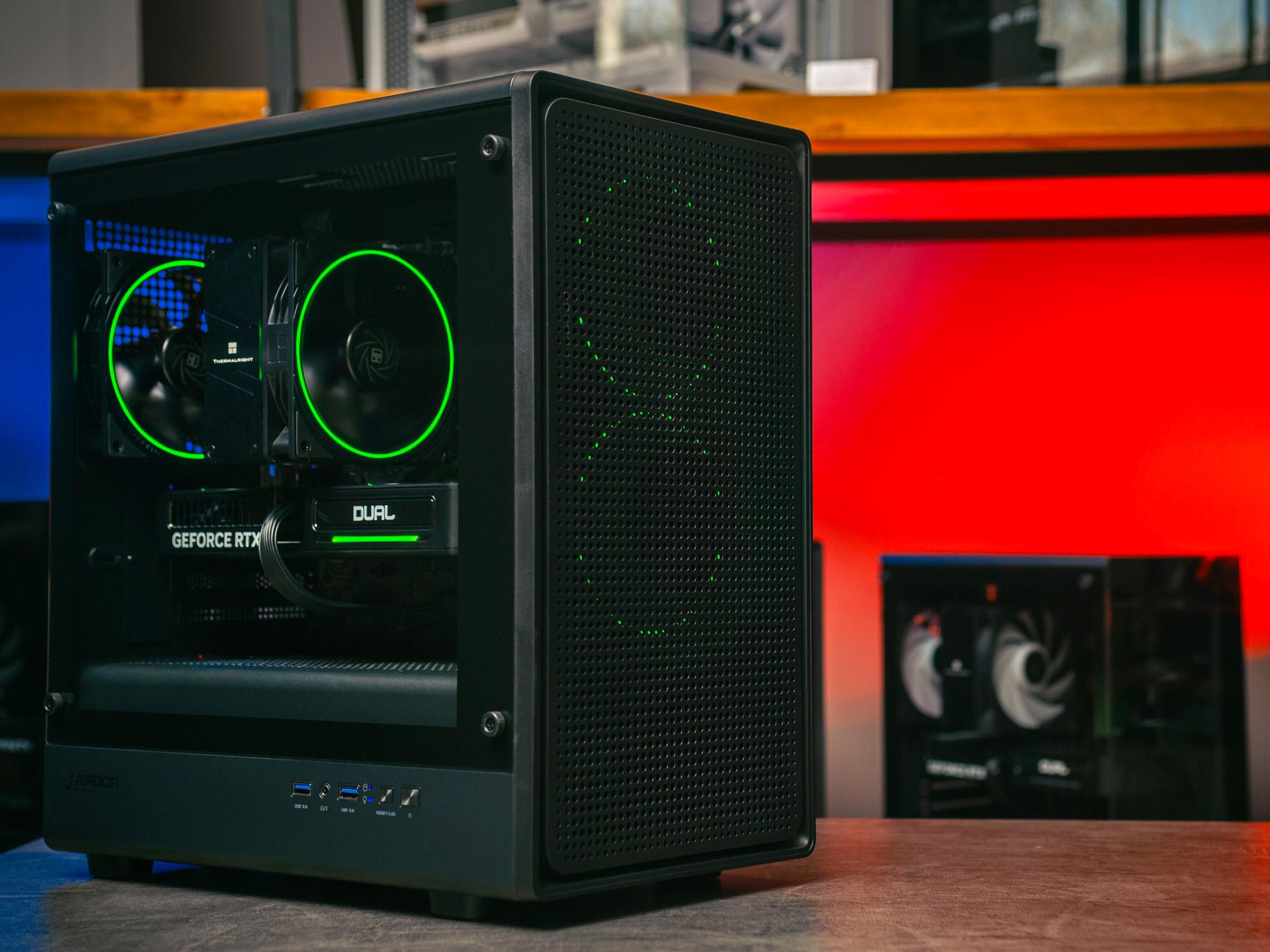 Игровой компьютер в корпусе Ginzzu V120 Black на базе процессора Intel core i5 -13400F и видеокартой RTX 4060 Ti в Custom shop