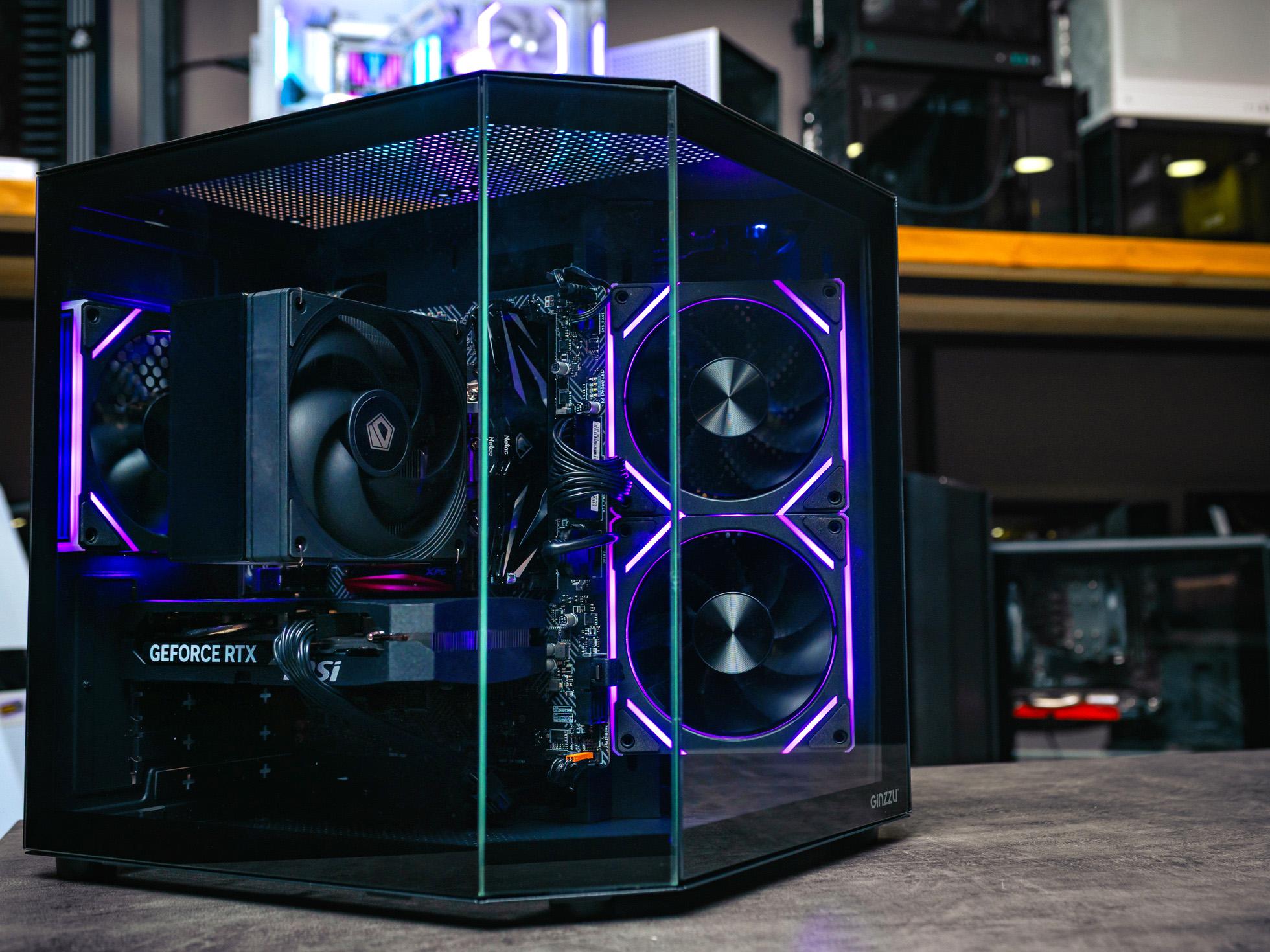 Мощный игровой компьютер в корпусе AOC CG389 Black  на базе процессора Ryzen 5 7500F + RTX 5060