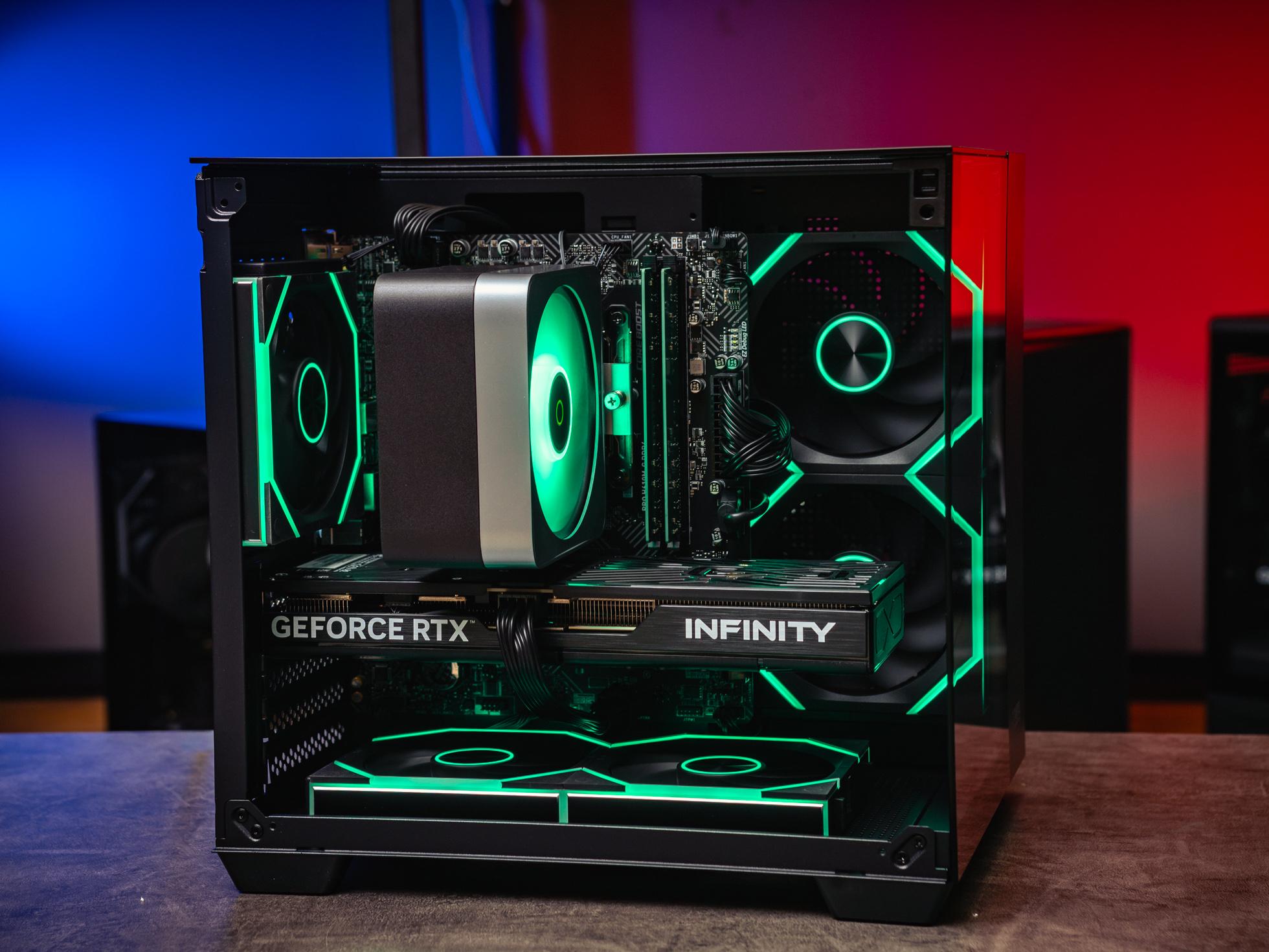 Игровой компьютер в корпусе Ginzzu Black на базе процессора Intel core i5 -14400F и видеокартой RTX 4060 Ti в Custom shop