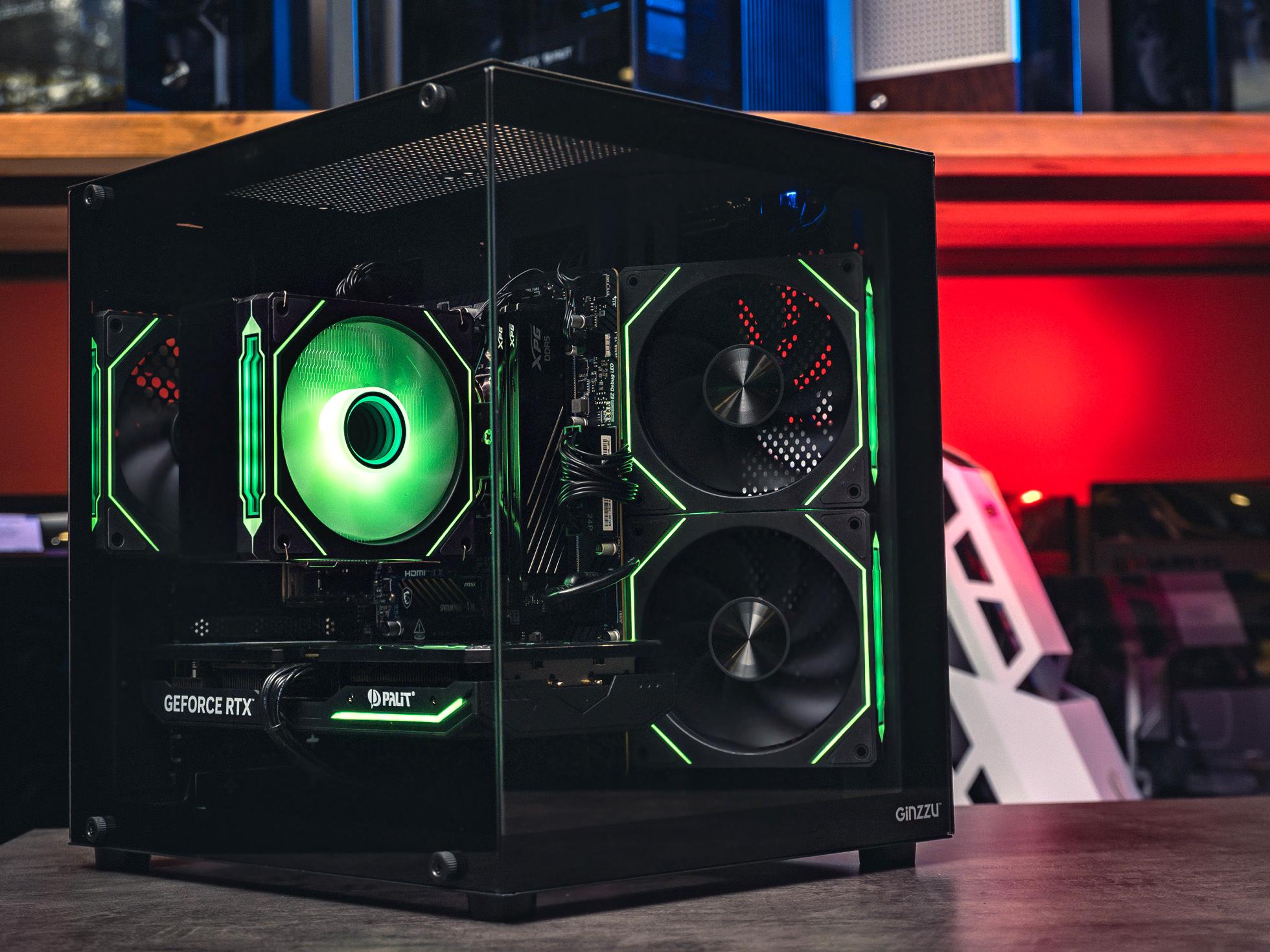 Купить игровой компьютер в корпусе Ginzzu CL410 Black  на базе процессора Ryzen 5 7400F и видеокартой MSI RTX 4060 Ventus 3x в Custom shop