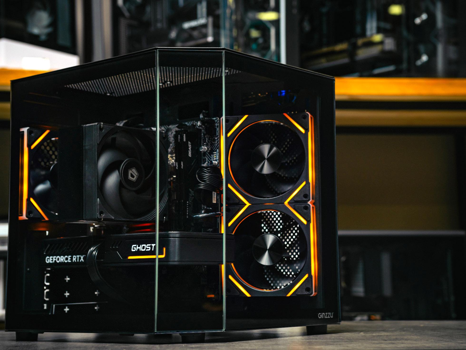 Игровой пк в корпусе Ginzzu  на базе процессора Intel Core i5 14400F + RTX 5060Ti 16Gb