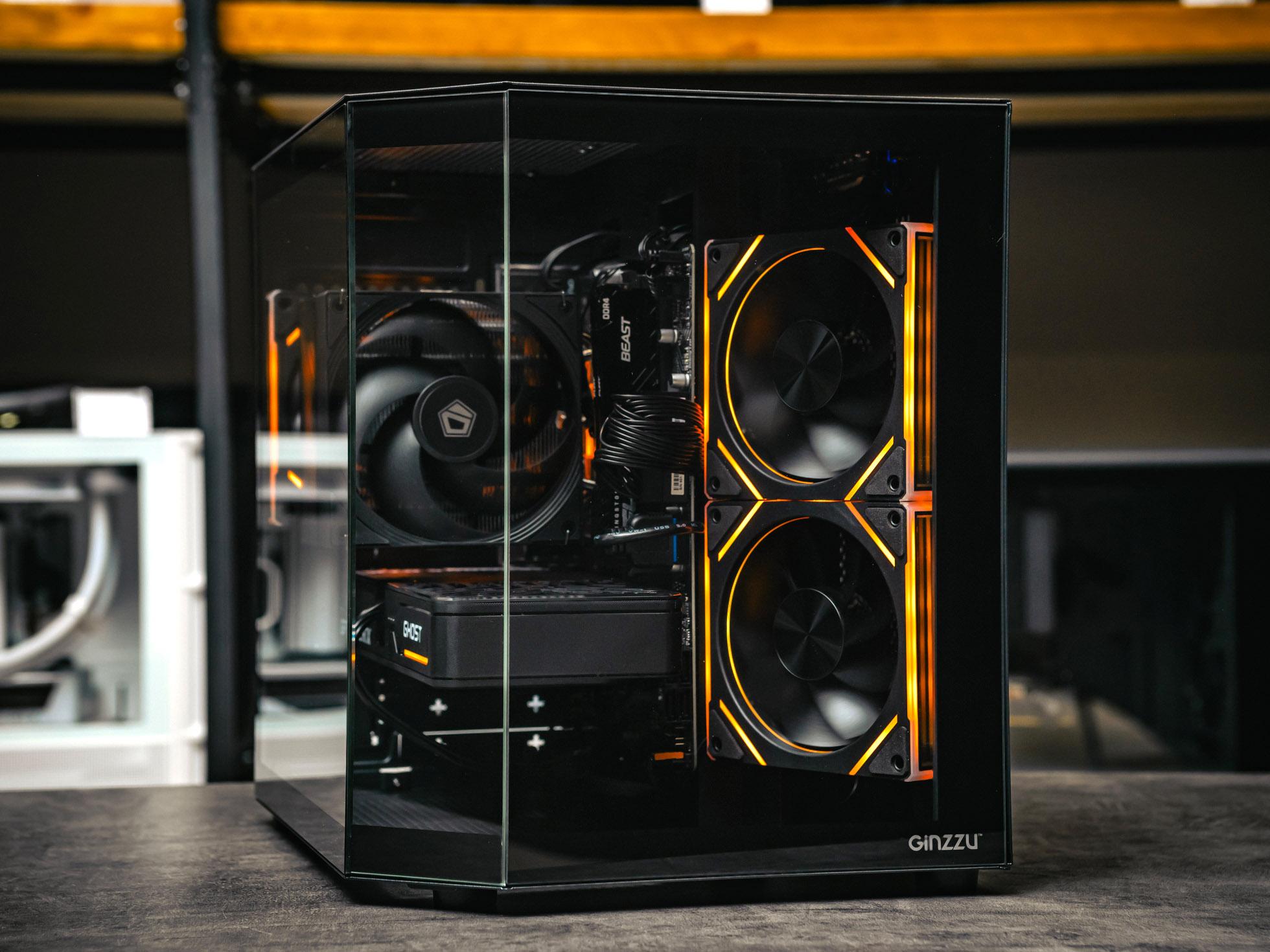 Игровой пк в корпусе Ginzzu  на базе процессора Intel Core i5 14400F + RTX 5060Ti 16Gb