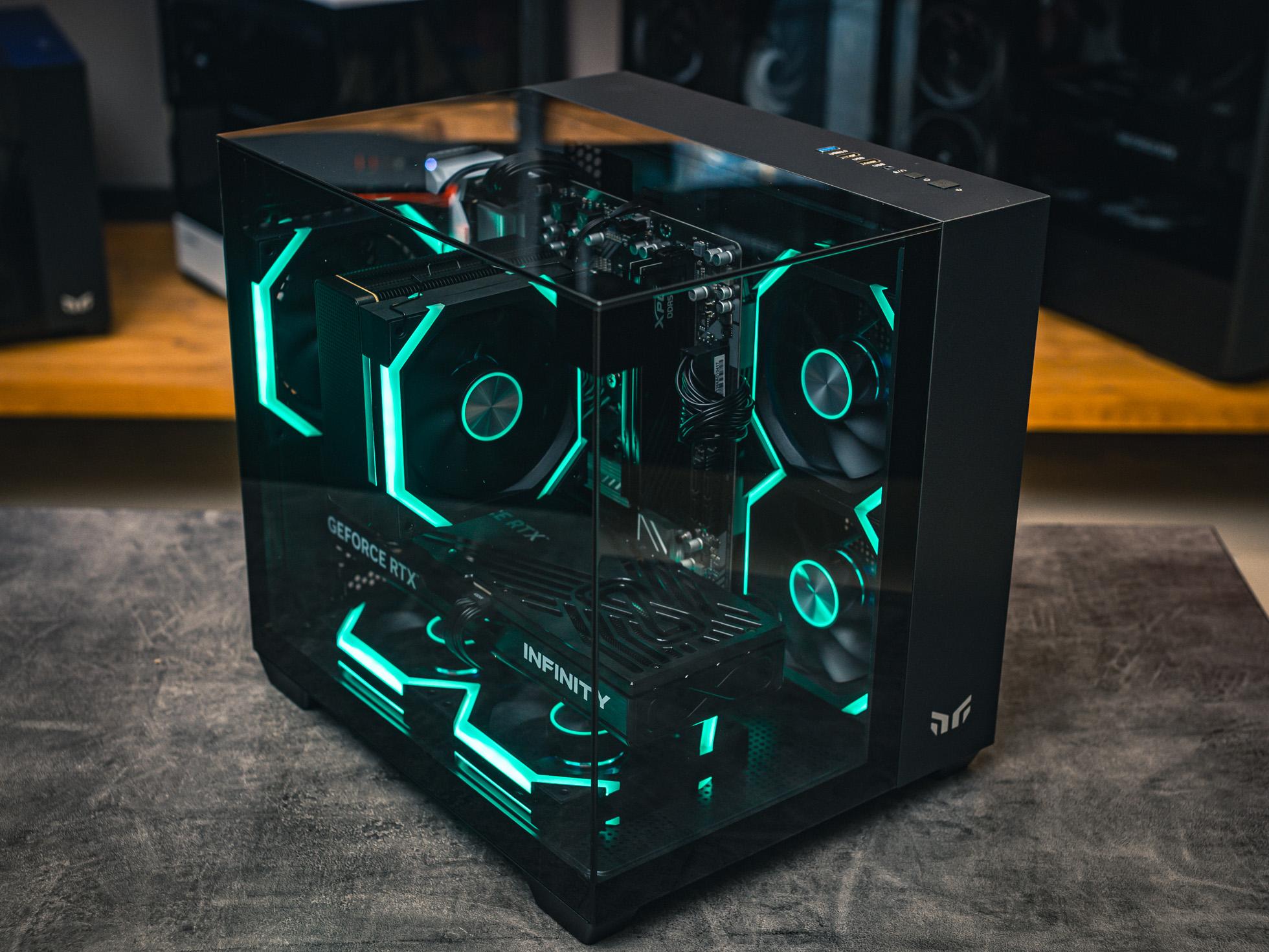 Мощный игровой компьютер в корпусе AOC CG389 Black  на базе процессора Ryzen 5 7500F + RTX 5060 TI