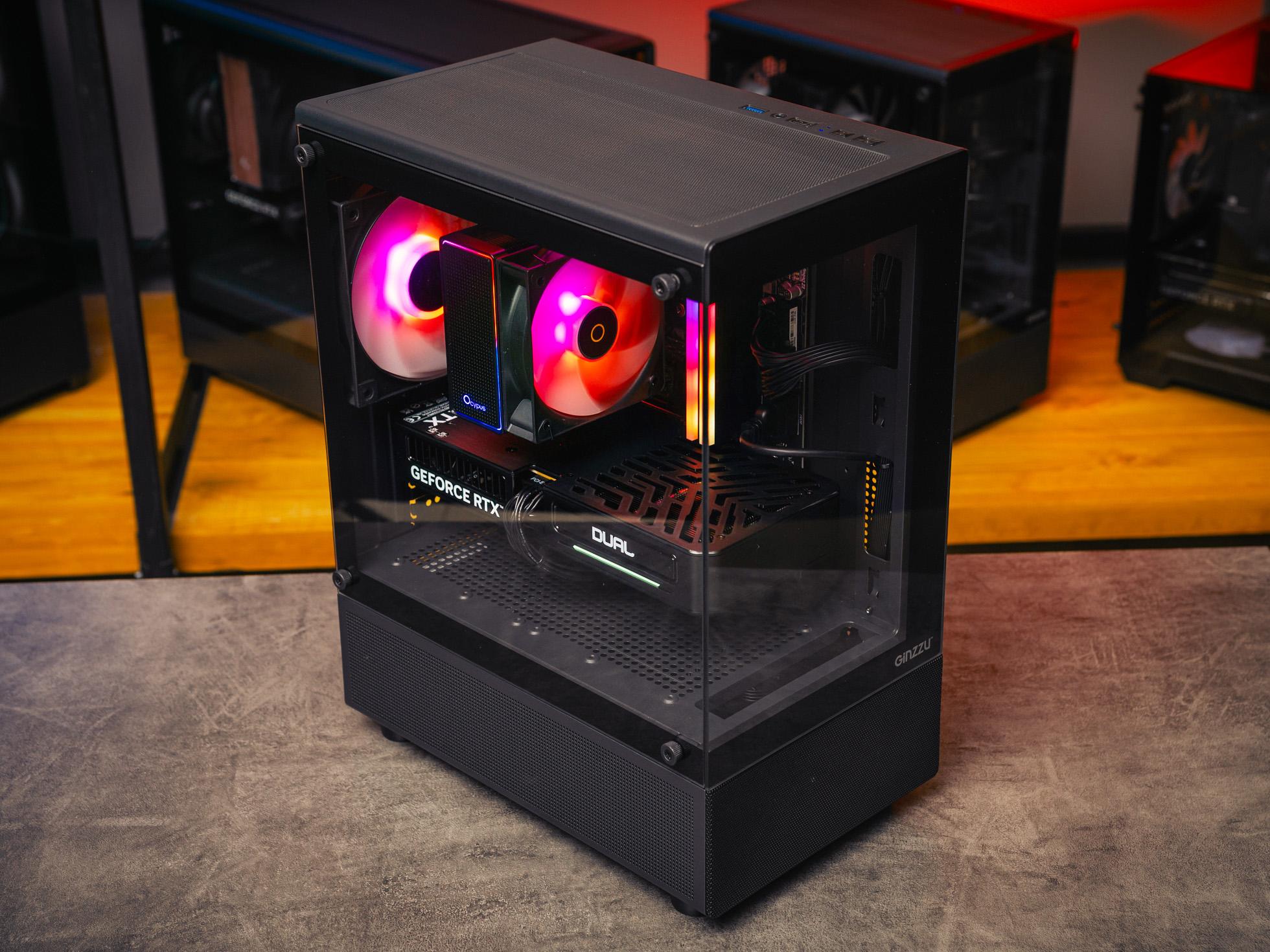 Купить компьютер в корпусе Ginzzu CL410 Black на базе процессора Intel Core i5-12400F и RTX 4060