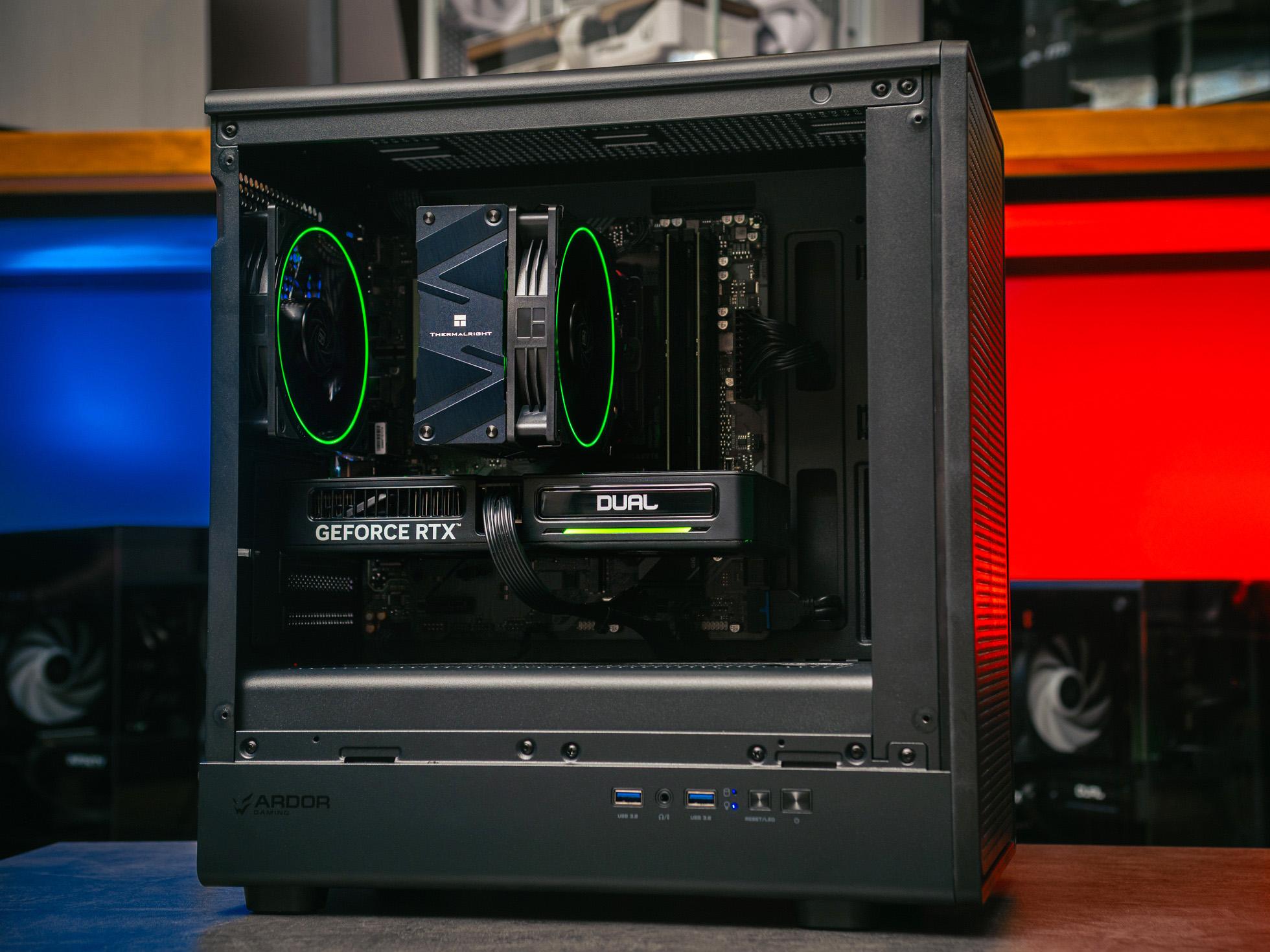 Игровой компьютер в корпусе Ginzzu V120 Black на базе процессора Intel core i5 -13400F и видеокартой RTX 4060 Ti в Custom shop