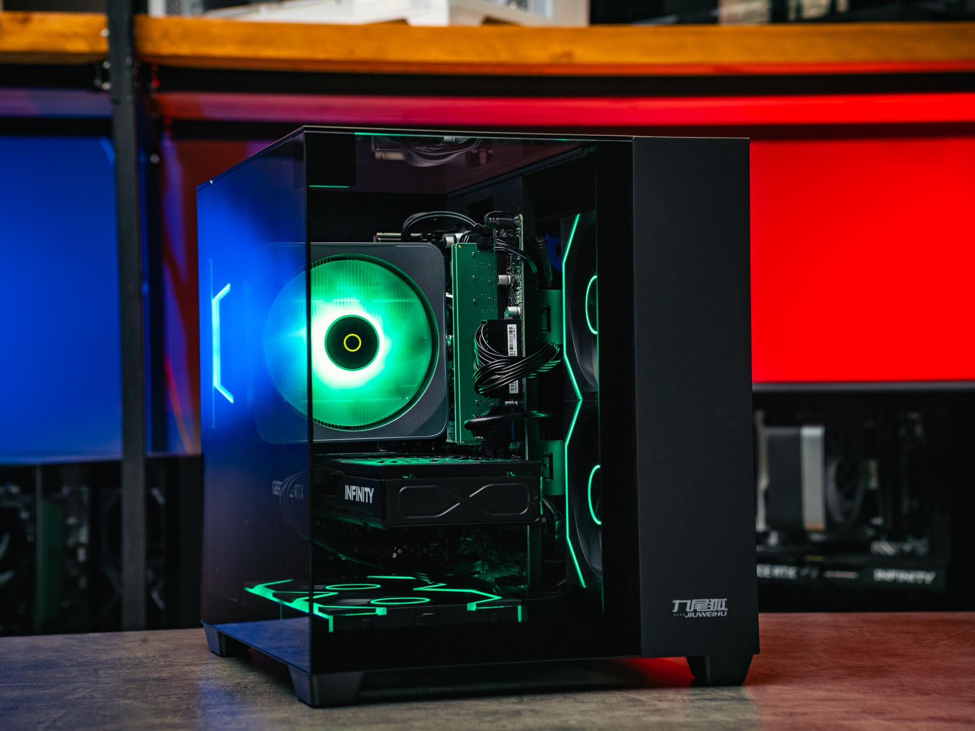 Игровой компьютер в корпусе Ginzzu V120 Black на базе процессора Intel core i5 -13400F и видеокартой RTX 4060 Ti в Custom shop