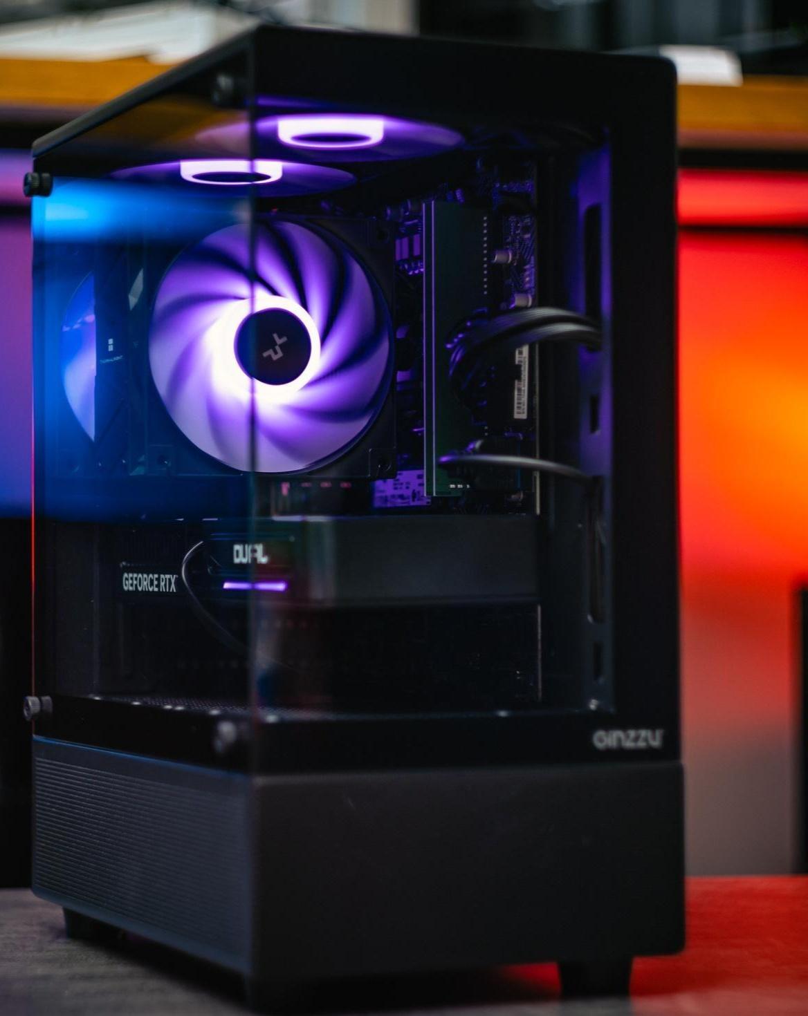 Игровой компьютер в корпусе Ginzzu V120 Black на базе процессора Intel core i5 -13400F и видеокартой RTX 4060 Ti в Custom shop
