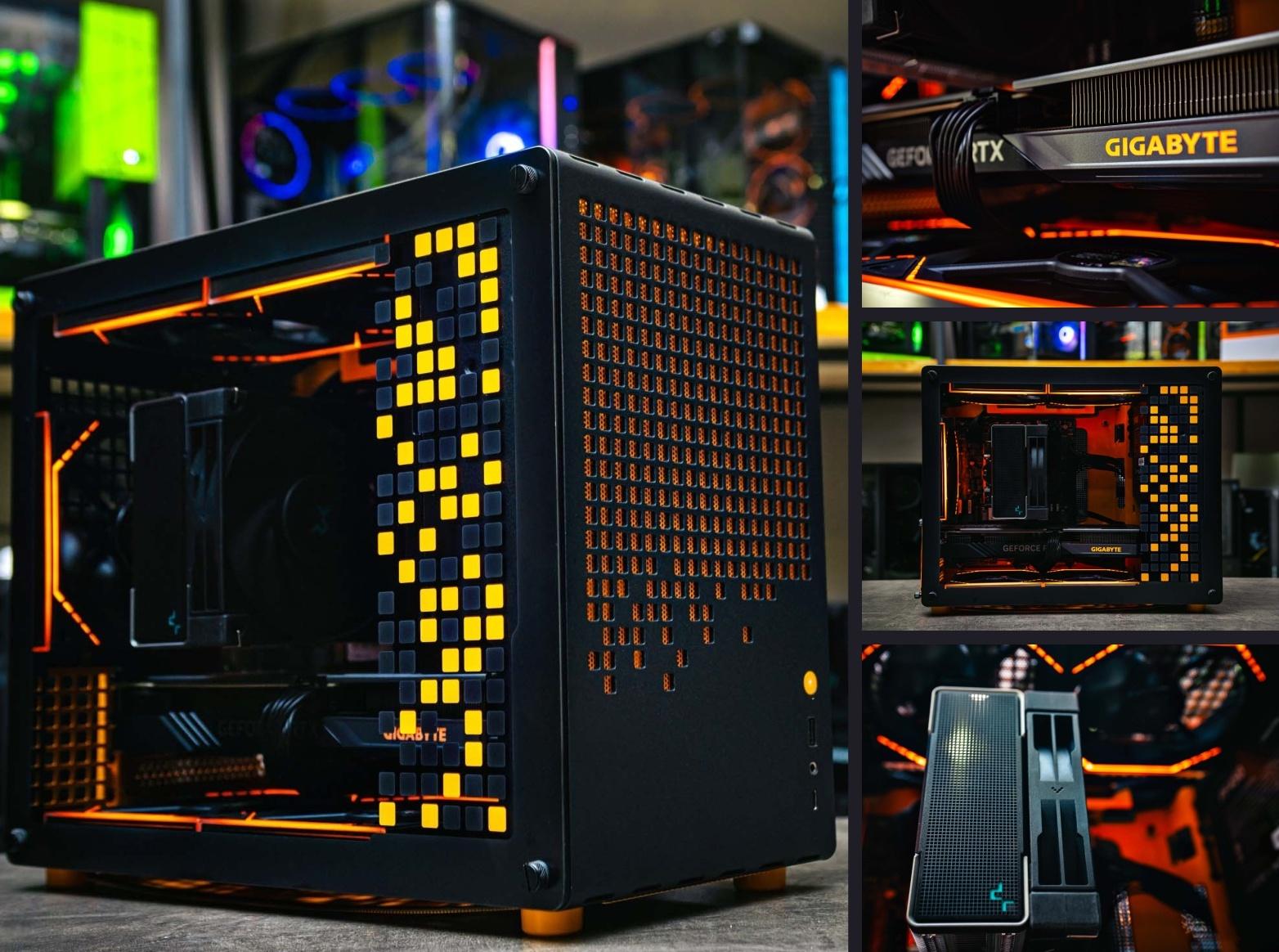 Игровой ПК в оранжевом корпусе Jonsbo Z20 с RGB-подсветкой: Intel i5-12400F, видеокарта Gigabyte RTX 4060