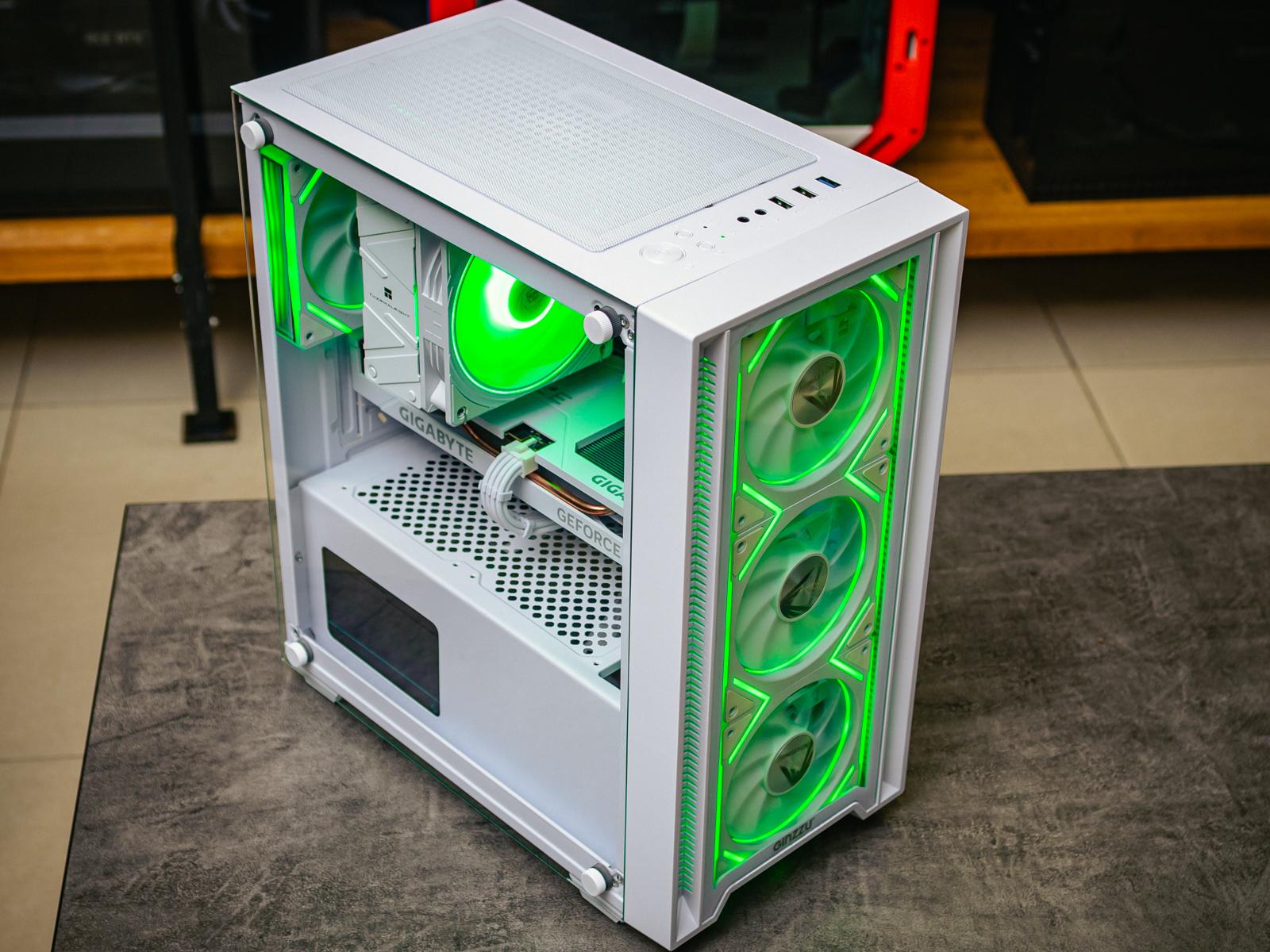 Игровой компьютер SNOW в корпусе Ginzzu CL520 White  на Intel core i5 12400F и RTX 4060