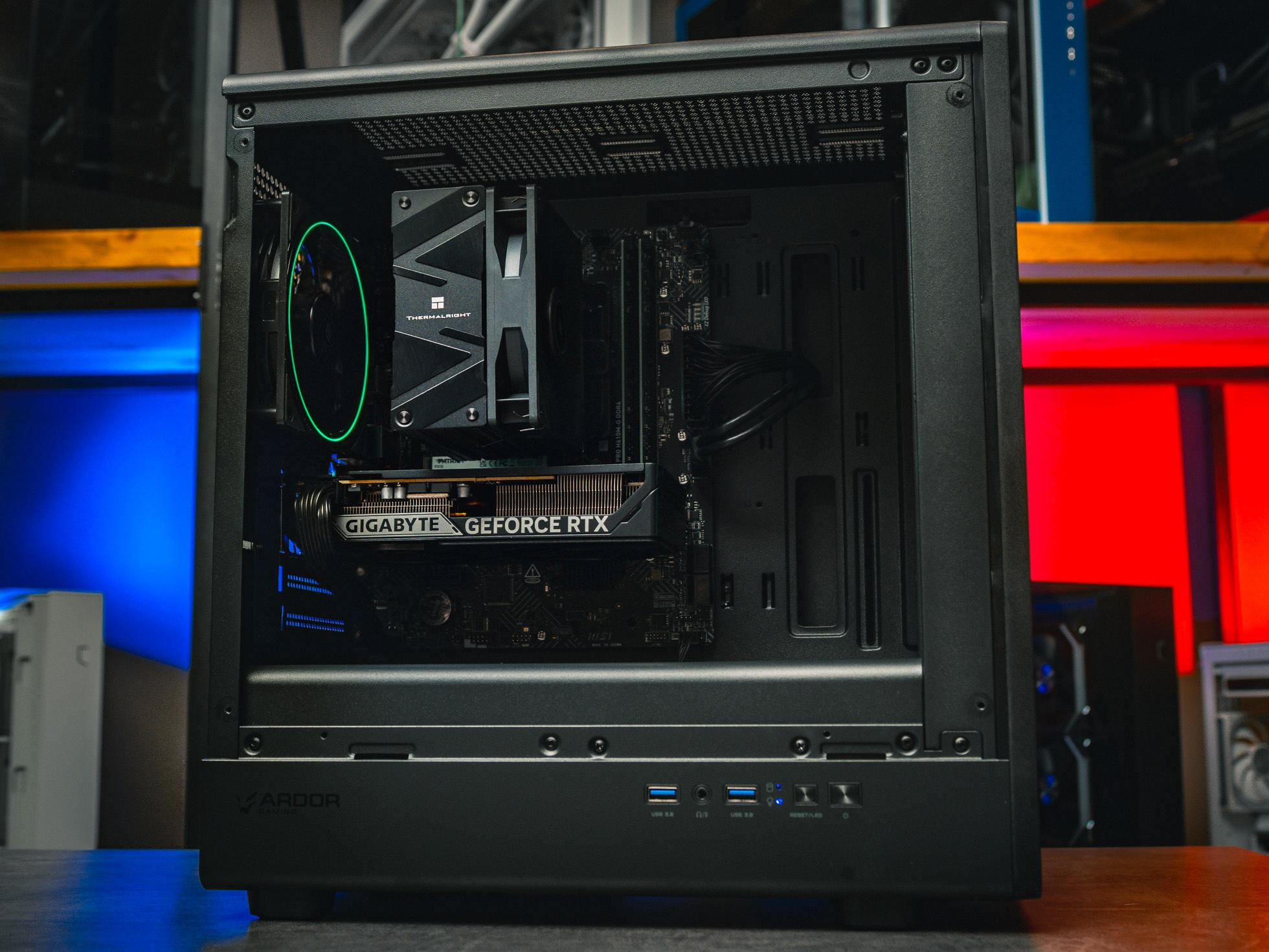 Игровой компьютер в корпусе Ginzzu V120 Black на базе процессора Intel core i5 -13400F и видеокартой RTX 4060 Ti в Custom shop