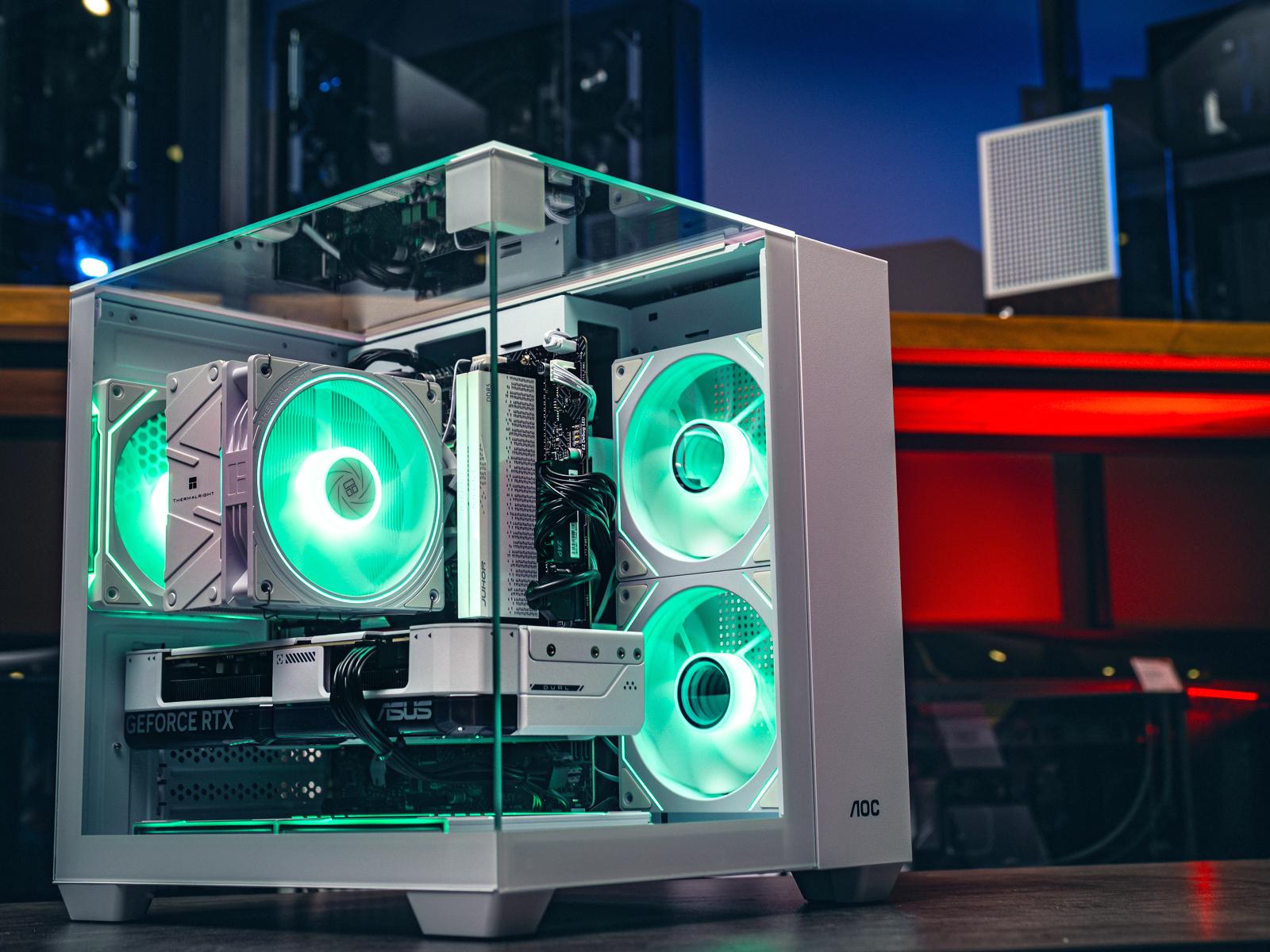 Мощный игровой компьютер в корпусе AOC CG389 Black  на базе процессора Ryzen 5 7500F + RTX 5060