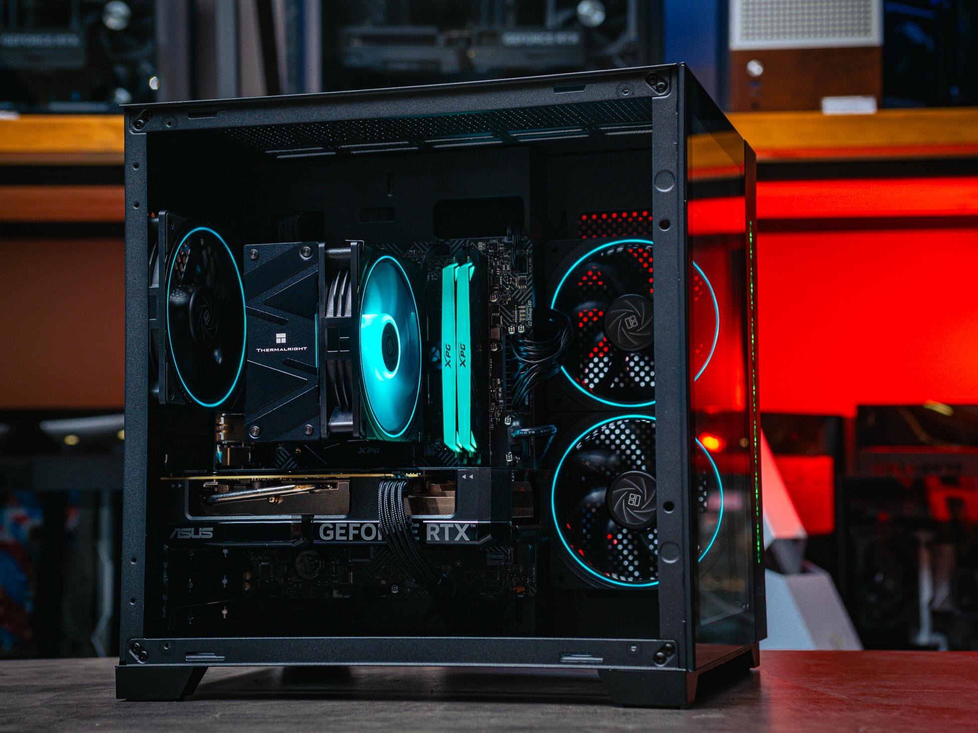 Игровой компьютер в корпусе Ginzzu V120 Black на базе процессора Intel core i5 -13400F и видеокартой RTX 4060 Ti в Custom shop