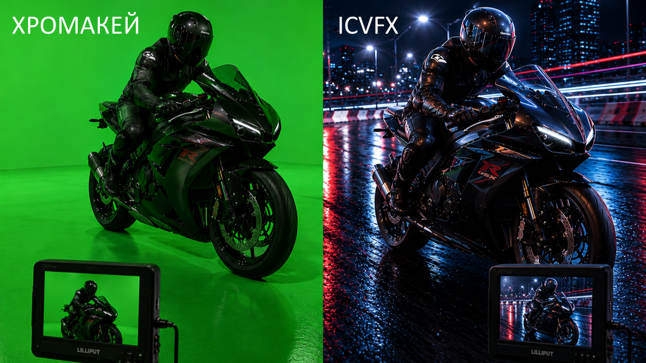 Хромакей и LED экран ICVFX в виртуальном производстве