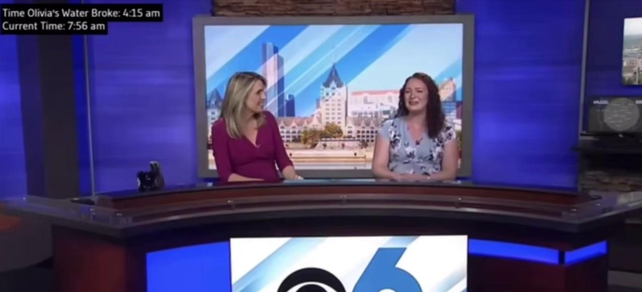 21 мая в 4:15 утра перед утренним шоу на канале CBS WRGB у ведущей Оливии Джакит отошли воды 