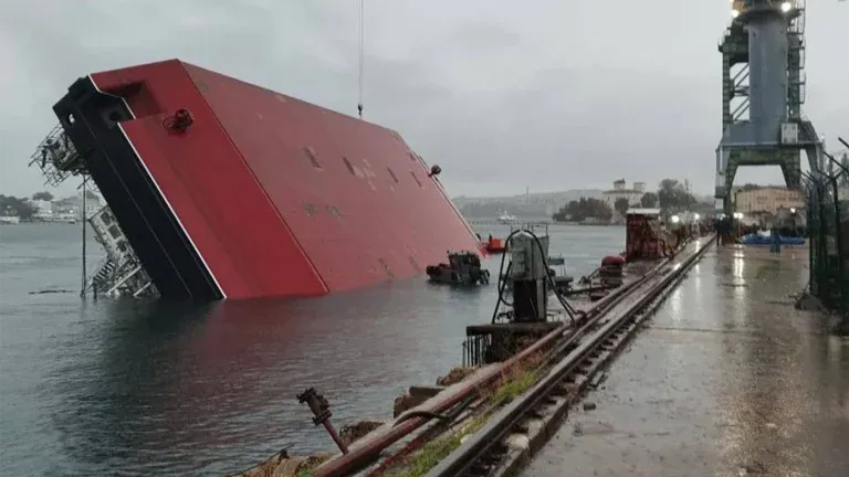В Севастополе рухнул плавучий кран: погибли два человека