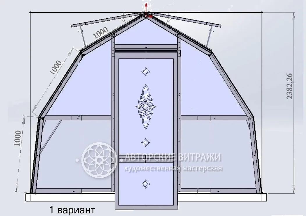 Эскиз теплицы с декором