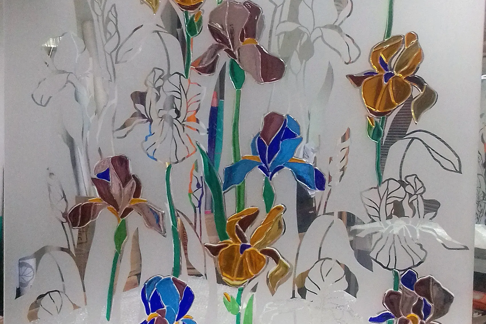 Витраж фьюзинг и пескоструйка