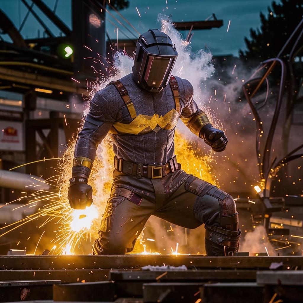 супергерой со сваркой и описанием title image alt