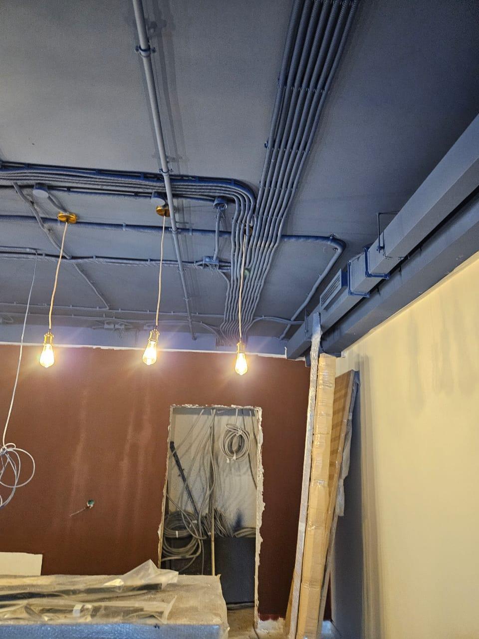 Разводка освещения в коммерческом помещении