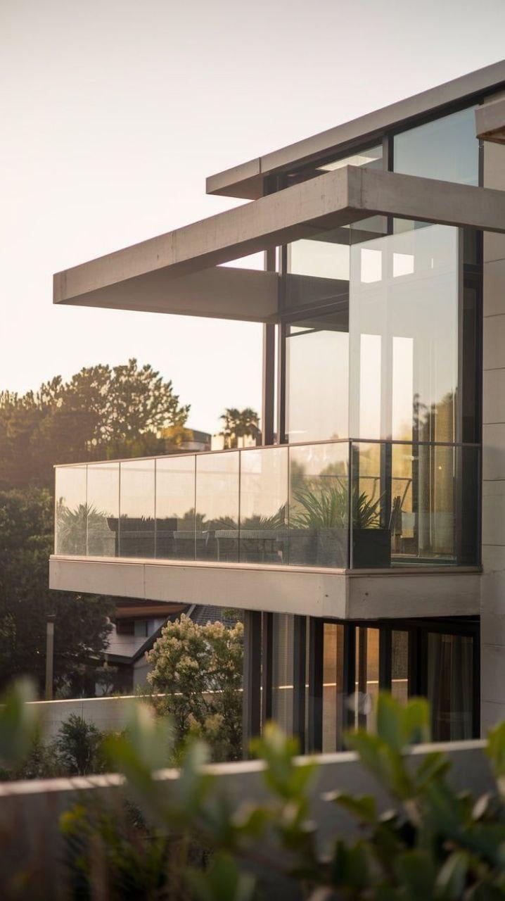 Остекление балкона из закалённого стекла с алюминиевым профилем в Сочи