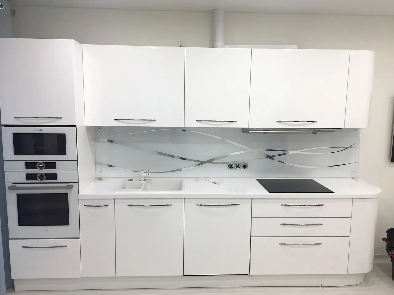 Скинали из стекла для кухни с фацетом  в Сочи