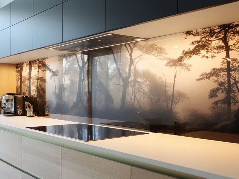 Скинали из стекла для кухни с рисунком в Сочи