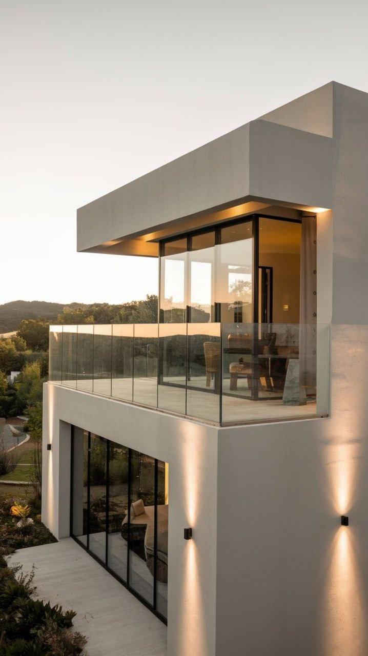 теклянное ограждение балкона из закалённого стекла с фацетом в Сочи