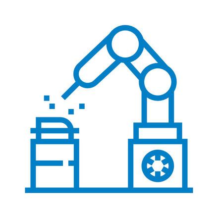 Иконка производства — современные мощности позволяют нам качественно и в срок изготовить и смонтировать любые стеклянные конструкции