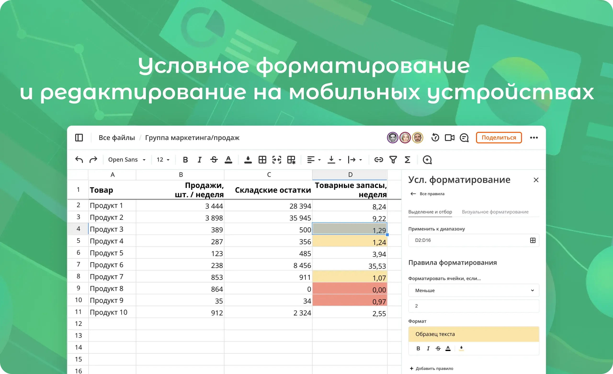 Онлайн таблицы и онлайн документы для бизнеса и команд