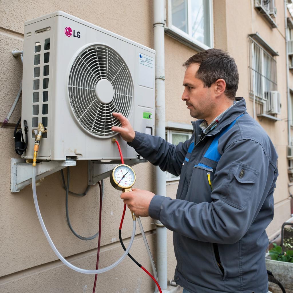 Ремонт кондиционера с заправкой фреоном в Симферополе