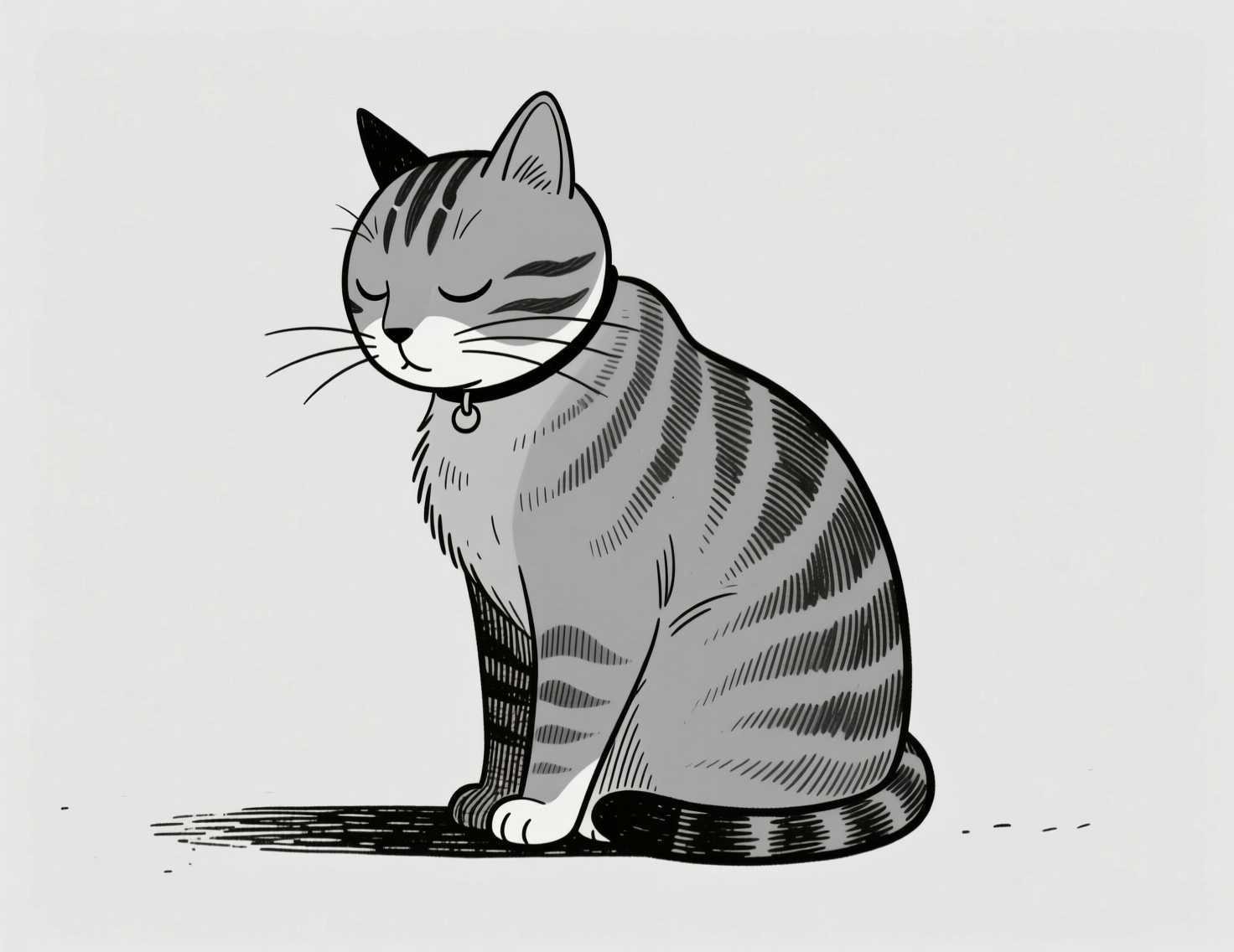 Котик с закрытыми глазами, символ спокойного прощания при индивидуальной кремации