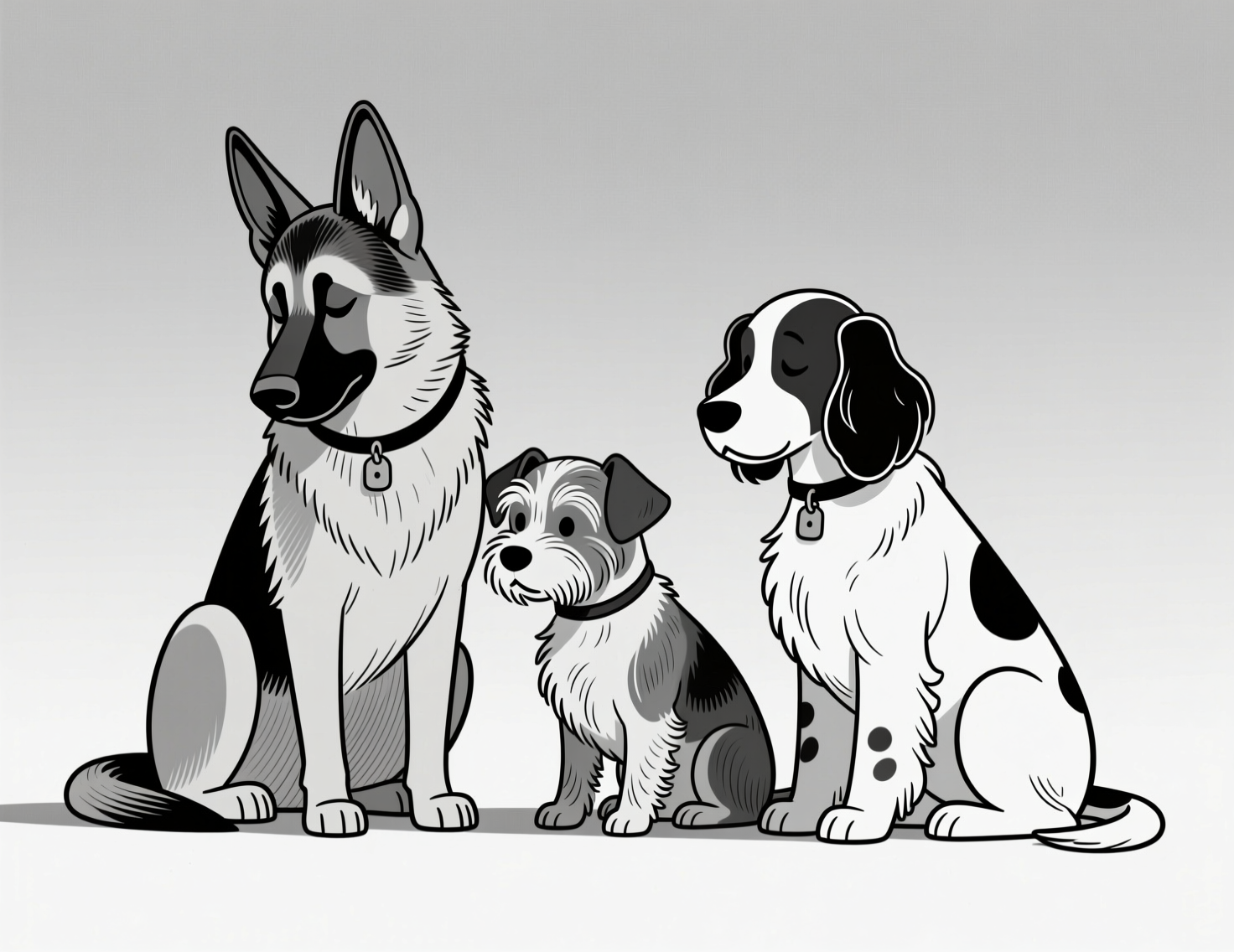 Немецкая овчарка, йоркширский терьер и спаниель, общая кремация собак