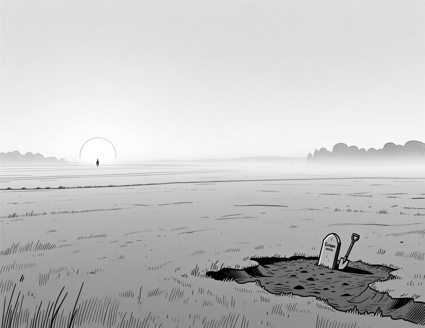 Символическое изображение нарушения природного порядка: едва заметное нарушение земли как напоминание о запрете самозахоронения с 2025 года