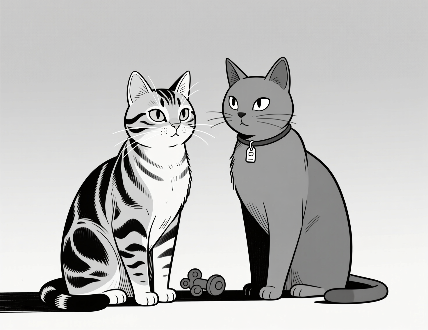 Два пушистых кота сидят вместе, уютная сцена на фоне заботы о питомцах